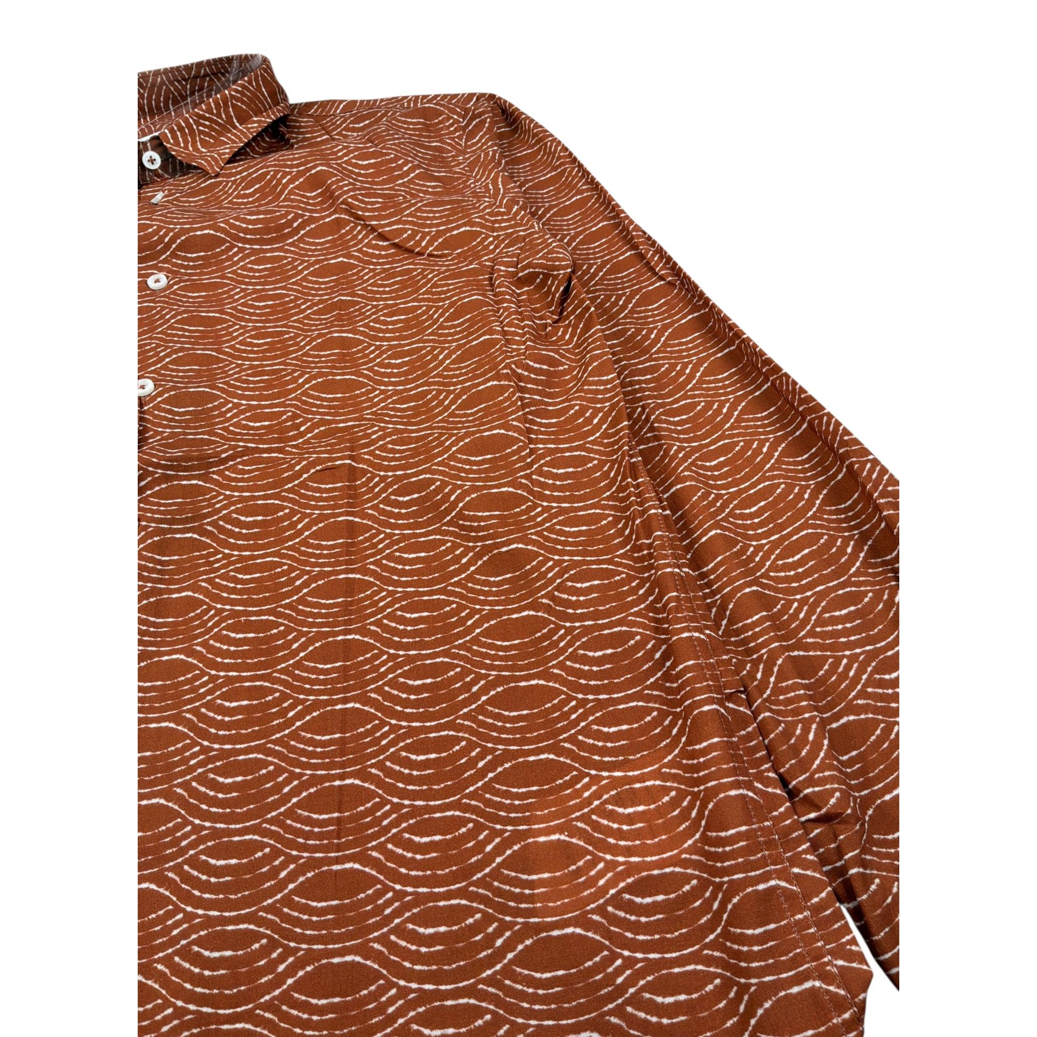 Paolo Pecora Camicia tinta unita con Fantasia Marrone per Bambino P3696 MARRONE PAOLO PECORA 