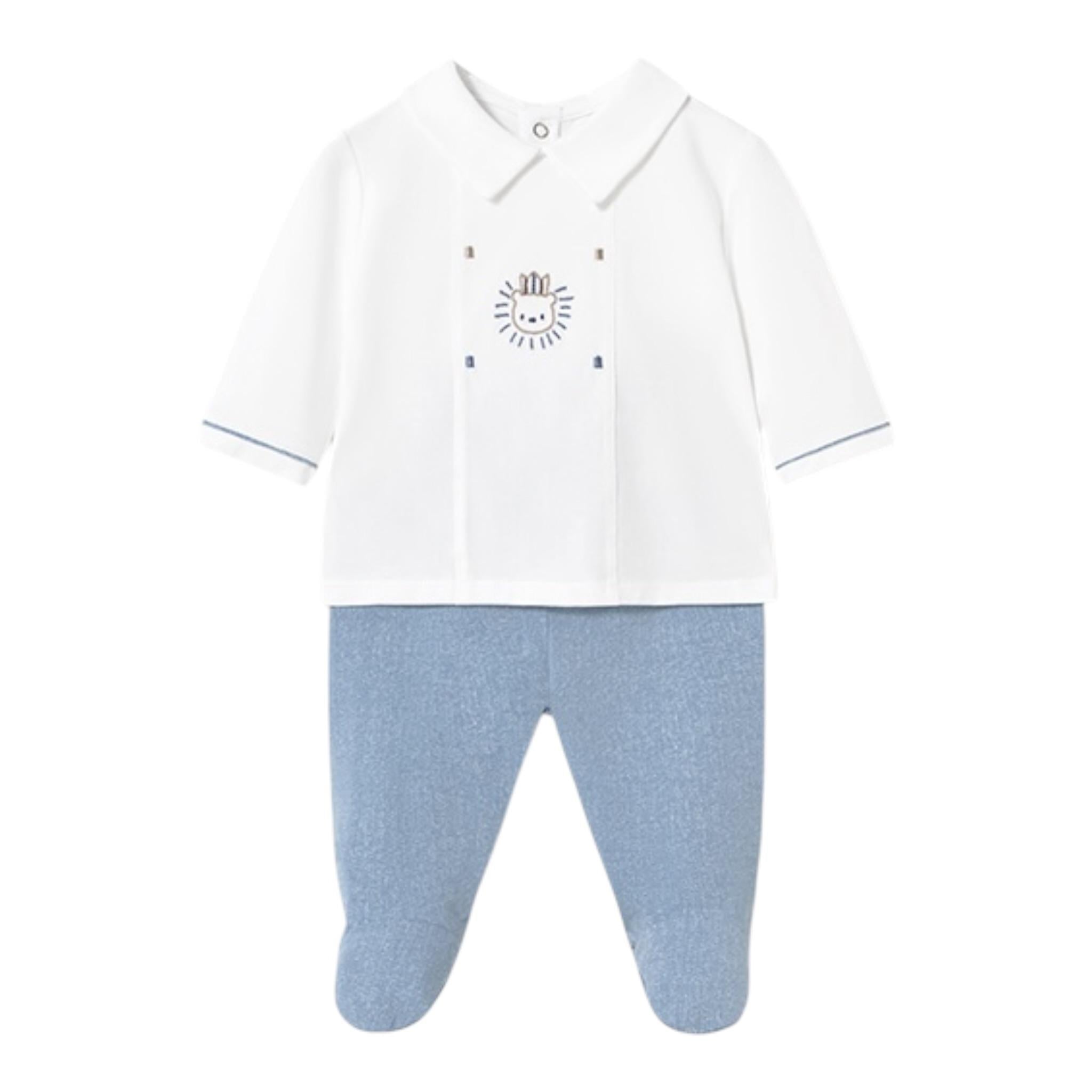 Mayoral Completo 2 Pezzi Shirt-Ghettina Bicolore per Neonato 1558X BIANCO/BLU MAYORAL 