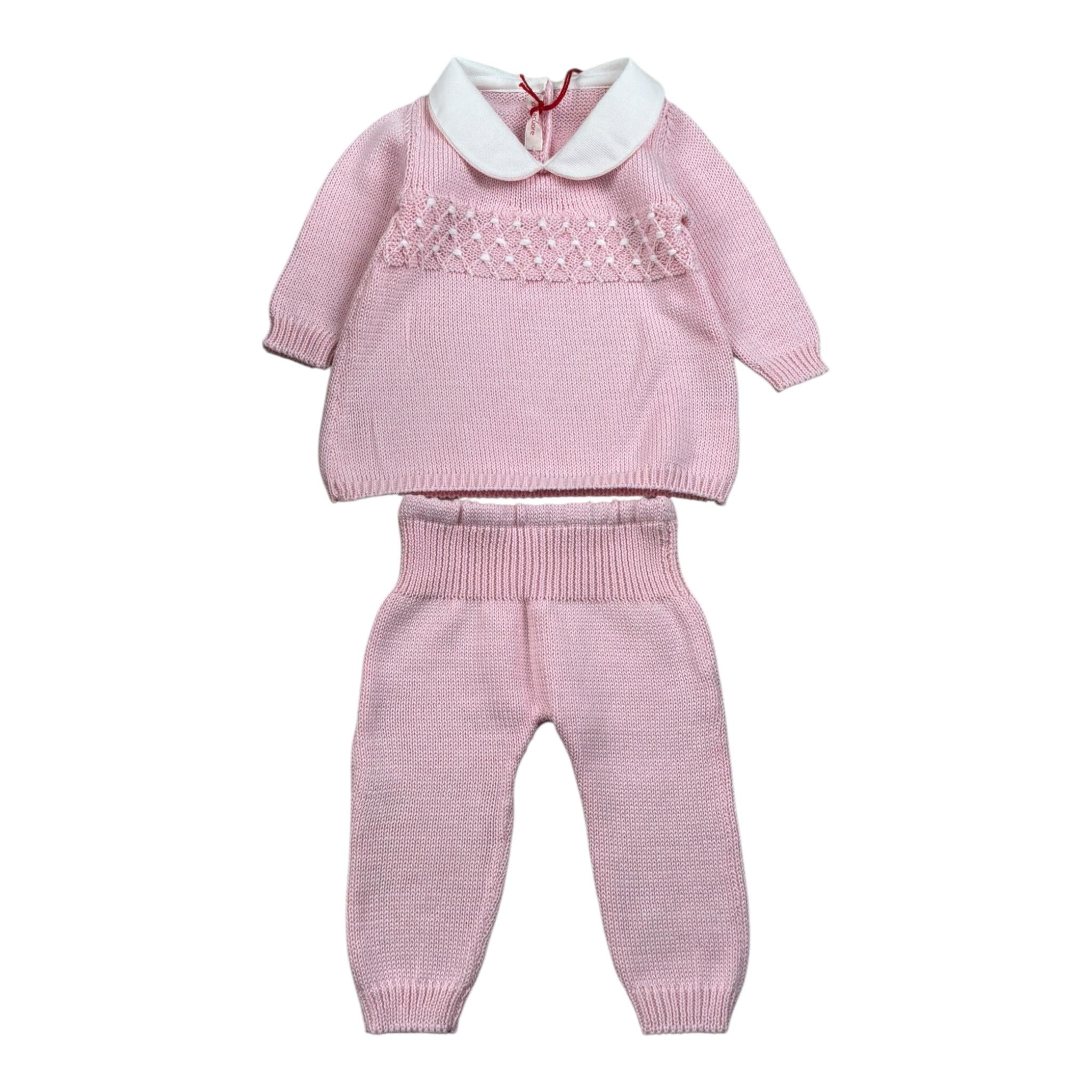 Scaldacuore Completo 2 Pezzi Maglia-Pantalone Tinta Unita per Neonata PS06PANTPE24 ROSA SCALDACUORE 