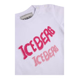 Iceberg T-Shirt Girocollo Tinta Unita con Stampa per Bambina TSICE5163BJ BIANCO ICEBERG 