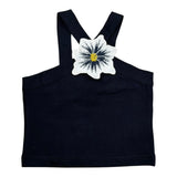 Piccola Ludo Top Tinta Unita con Applicazione per Bambina BS10WB0011 BLU PICCOLA LUDO 