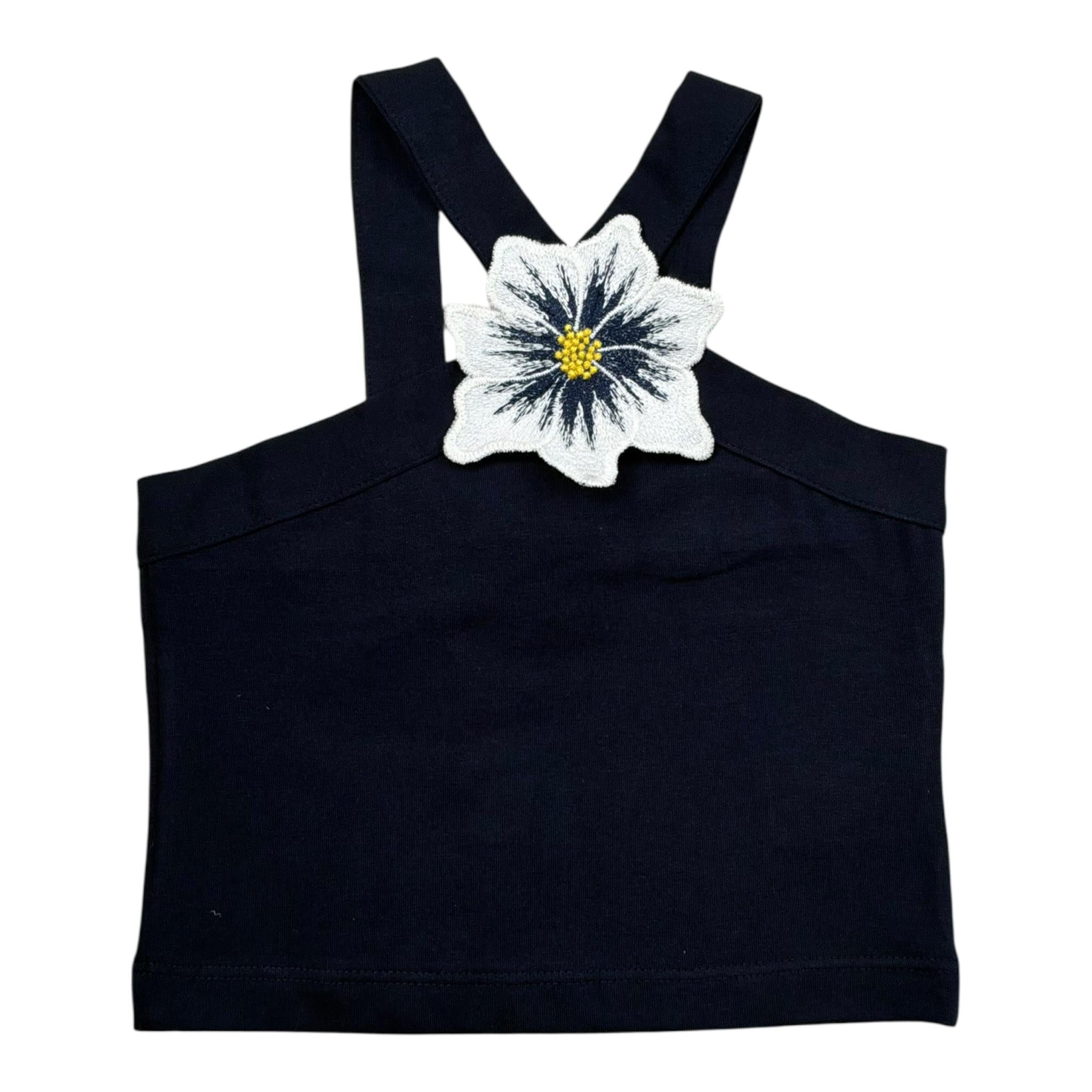 Piccola Ludo Top Tinta Unita con Applicazione per Bambina BS10WB0011 BLU PICCOLA LUDO 