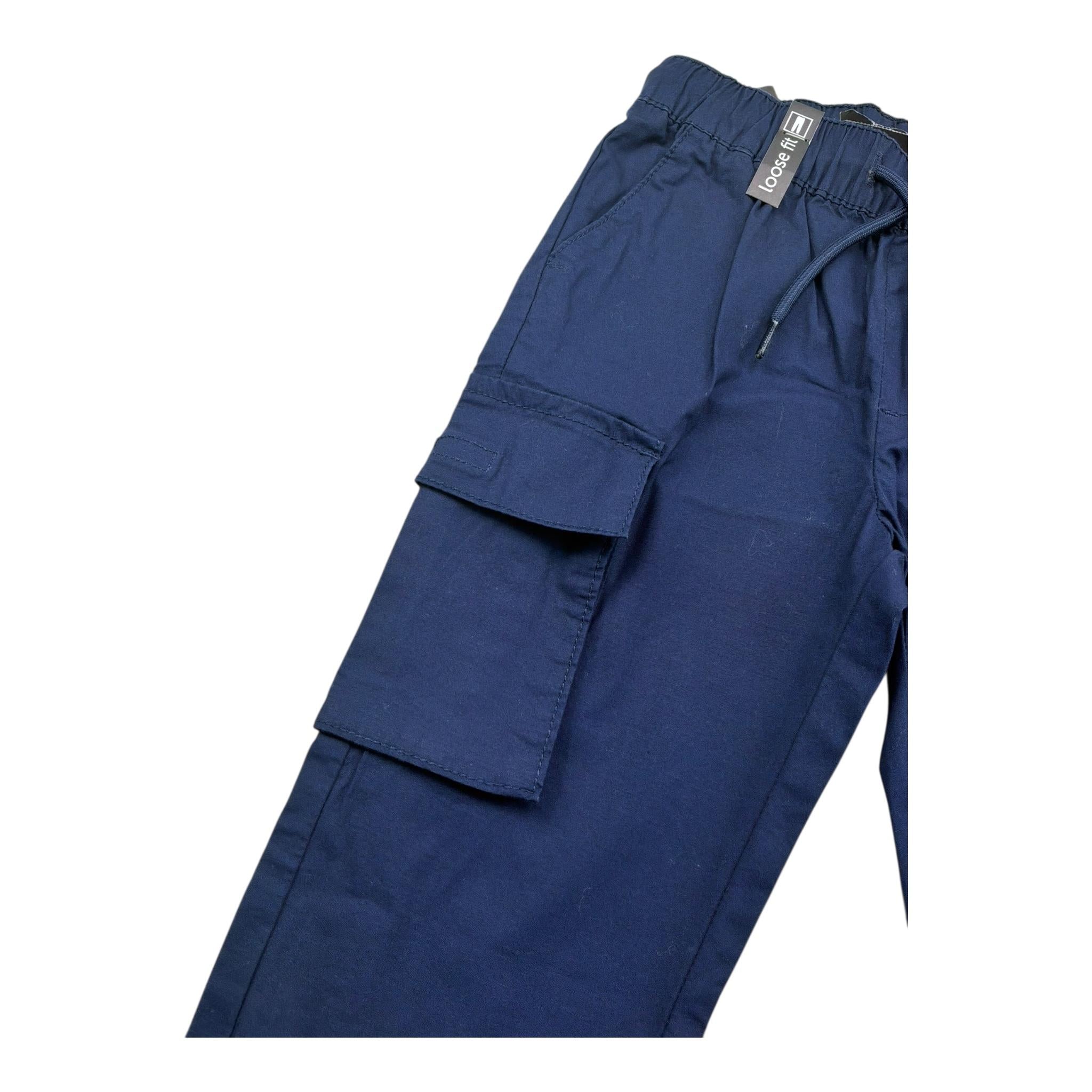 Minibanda Pantalone Tinta Unita con Elastico In Vita per Neonato 0B035 BLU MINIBANDA 