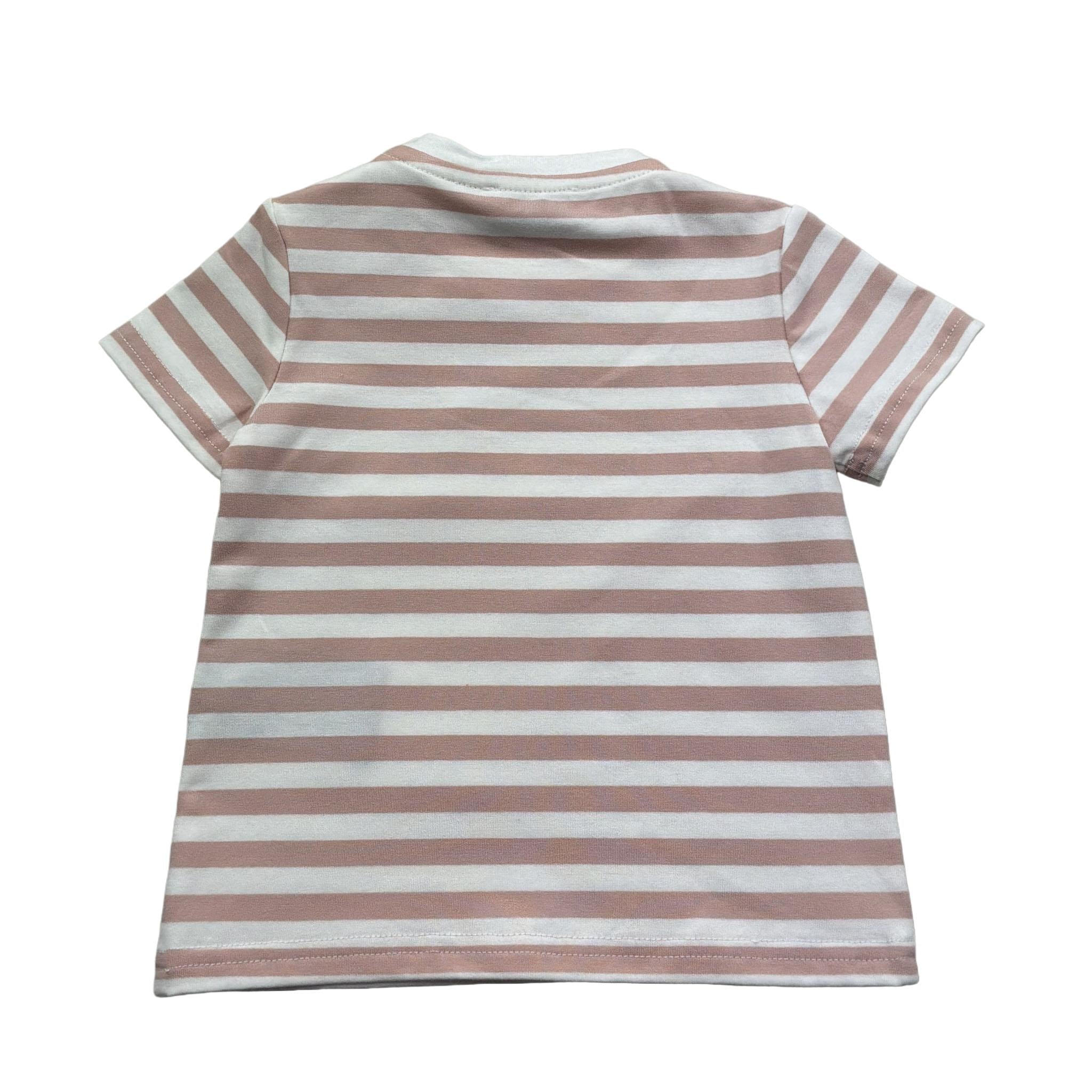 Trussardi T-Shirt Fantasia A Righe per Neonata TIP26121TS BIANCO/ROSA TRUSSARDI 