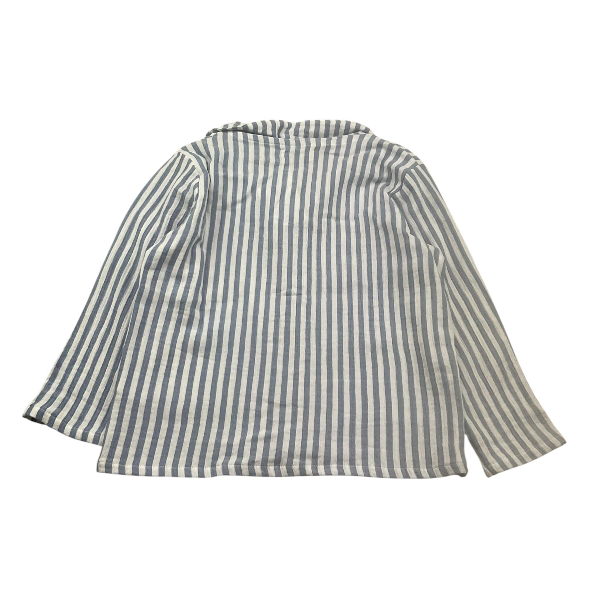 Petit Indi Camicia Tinta Unita con Fantasia A Righe per Bambino SS25BK6838 AZZURRO PETIT INDI 