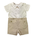 Paz Rodriguez Completo 2 Pezzi Camicia Mezza Manica-Bermuda per Neonato 006152721 BIANCO/BEIGE PAZ RODRIGUEZ 