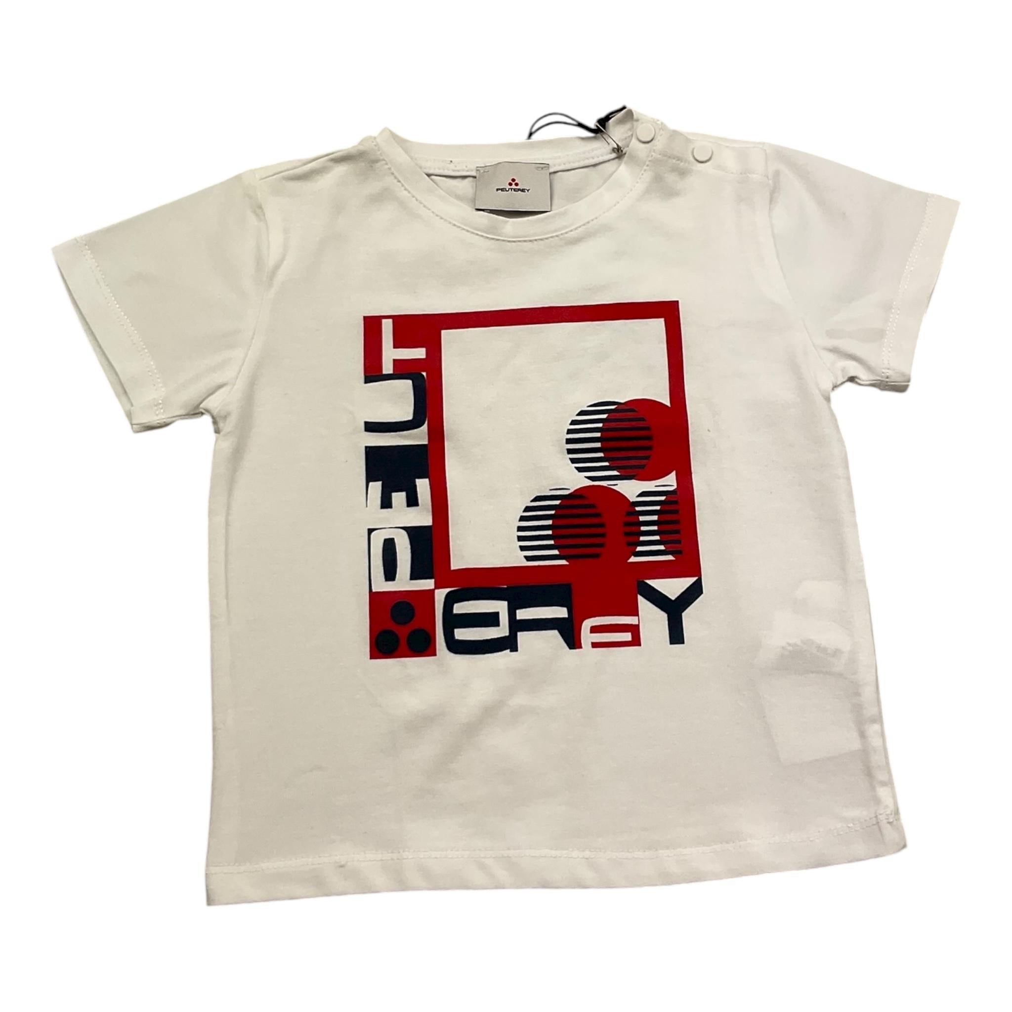 Peuterey T-Shirt Girocollo Tinta Unita con Stampa per Neonato PTB2300 BIANCO PEUTEREY 