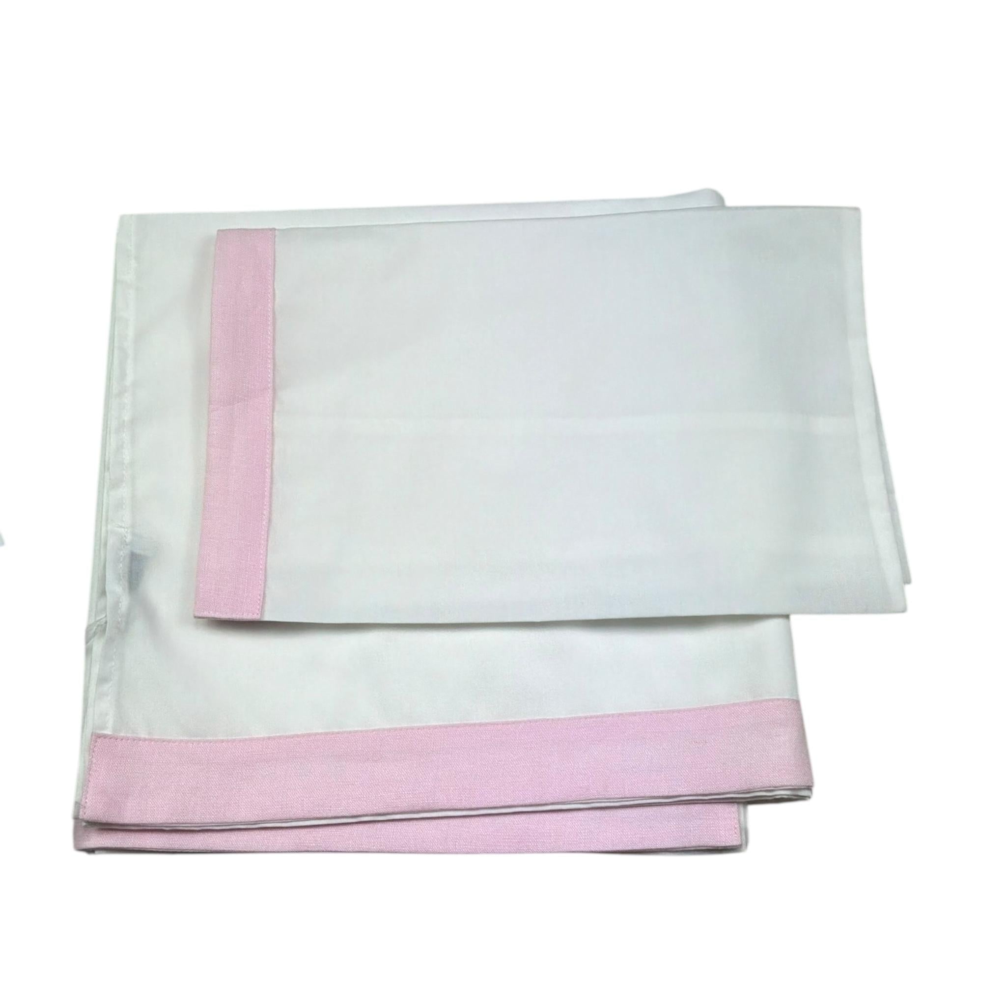 I Delfi Set Lenzuole Tinta Unita con Ricami per Neonata 25P5142 BIANCO I DELFI 