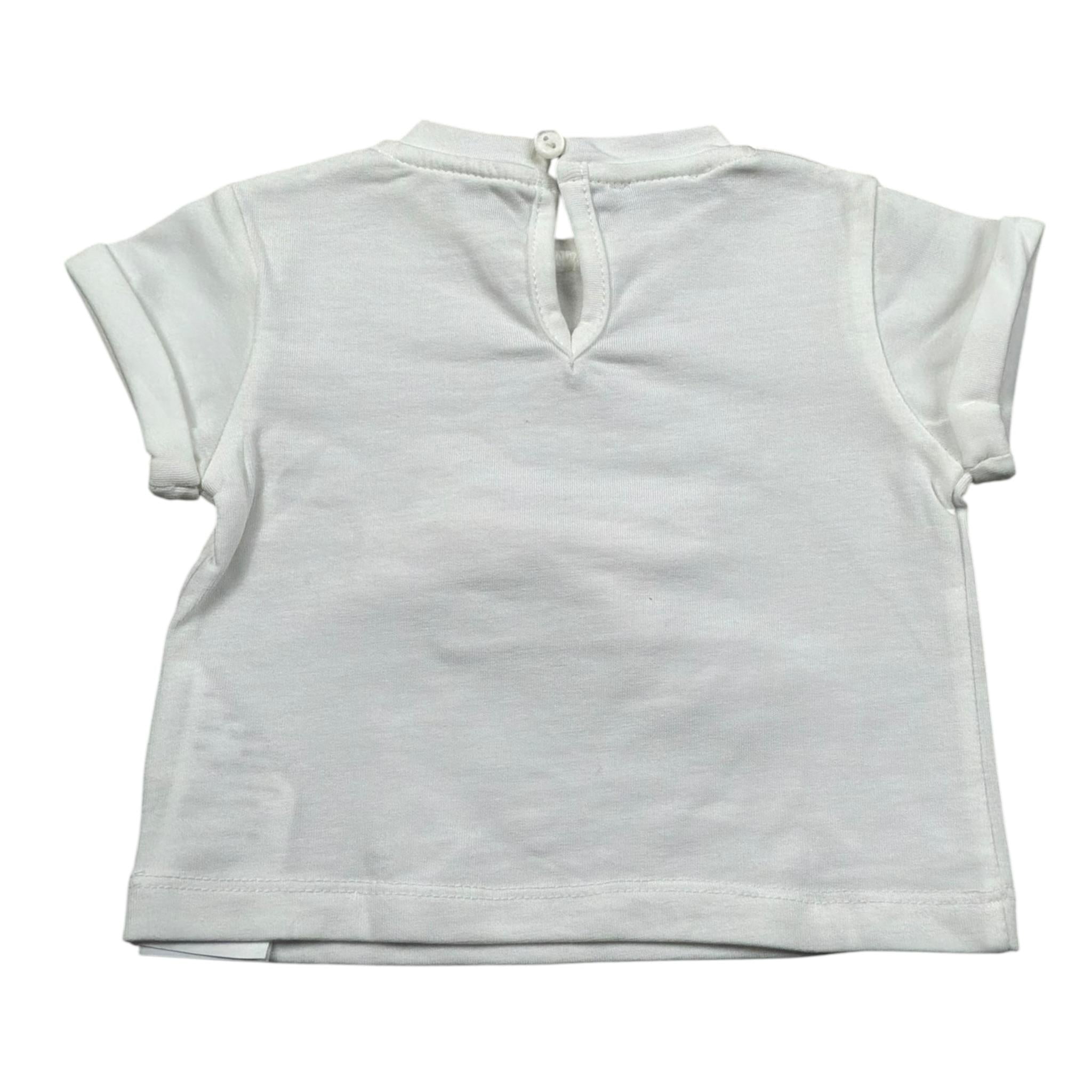 M+E' T-Shirt Girocollo tinta unita con Stampa Panna per Bambina UE1857J PANNA M+E' 