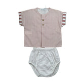 Calamaro Completo 2 Pezzi Camicia-Coulotte per Neonato 11166 BIANCO CALAMARO 
