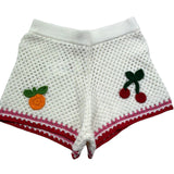 Saint Barth Short Tinta Unita con Trafori E Ricami per Bambina YVETTES PANNA SAINT BARTH 