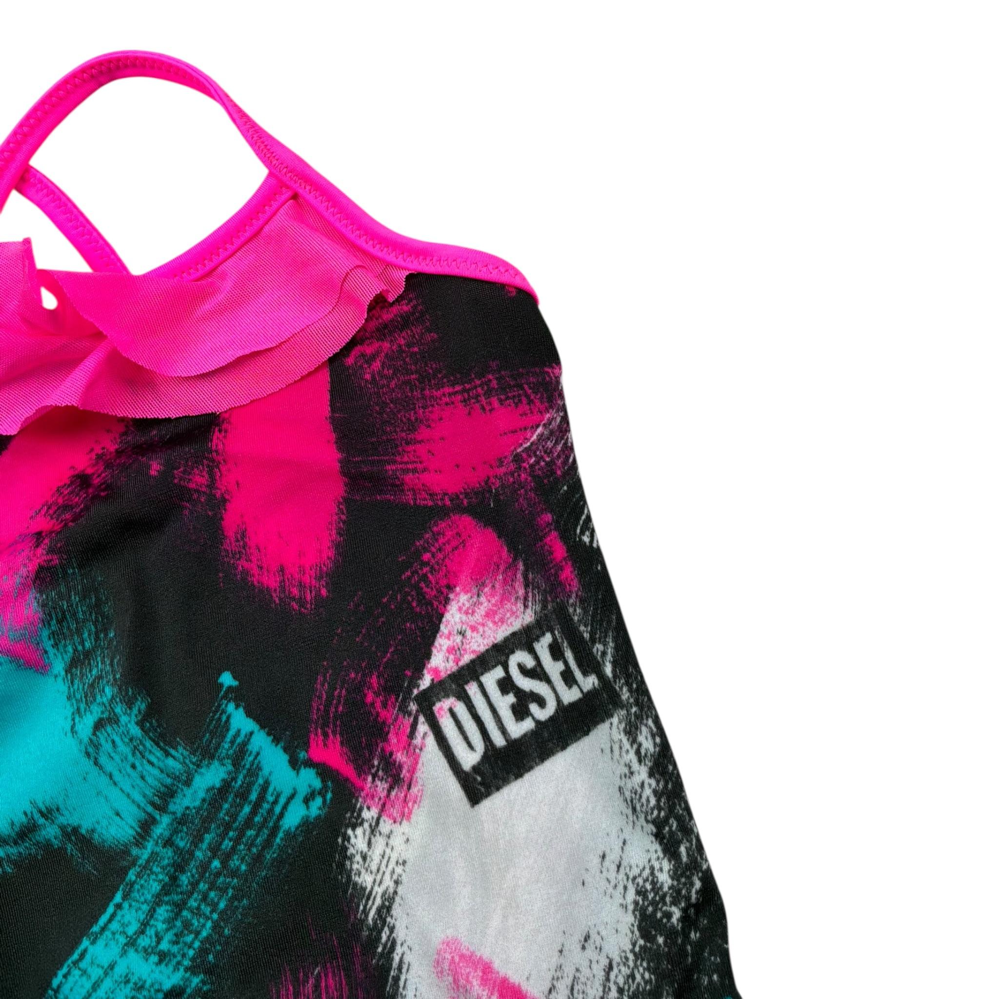 Diesel Costume Intero tinta unita con Balze Nero per Neonata K00206 NERO DIESEL 