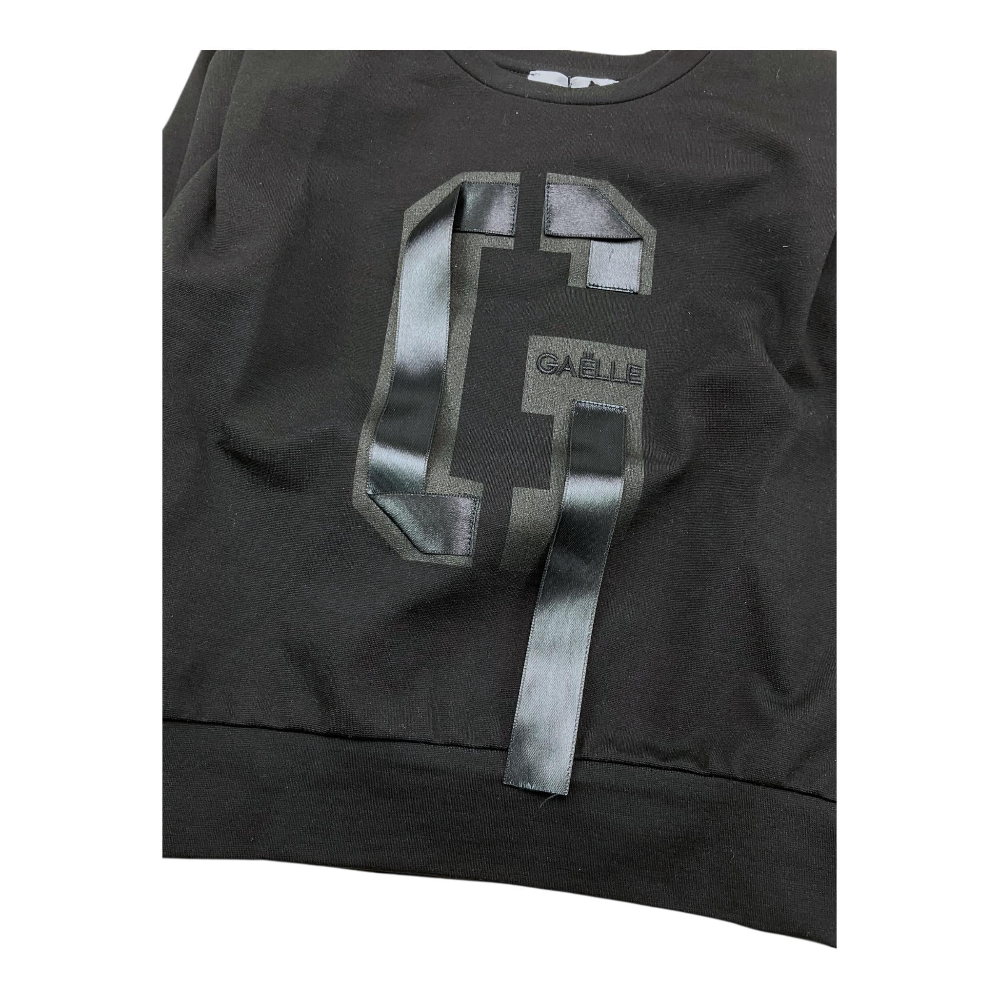 GAELLE felpa chiusa girocollo tinta unita con logo Nero per Bambina 2741F00414 NERO GAELLE 