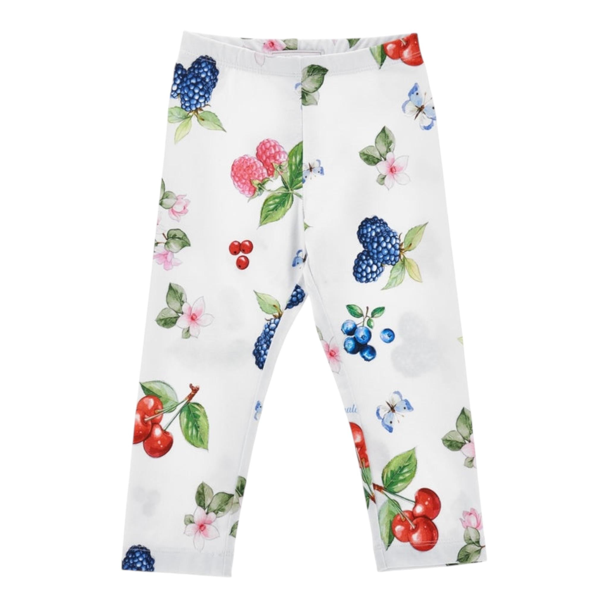 Monnalisa Leggins Tinta Unita con Stampa per Bambina 11E414X BIANCO MONNALISA 