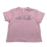M+E' T-Shirt Girocollo tinta unita con Stampa Rosa per Bambina UE1405J ROSA M+E' 