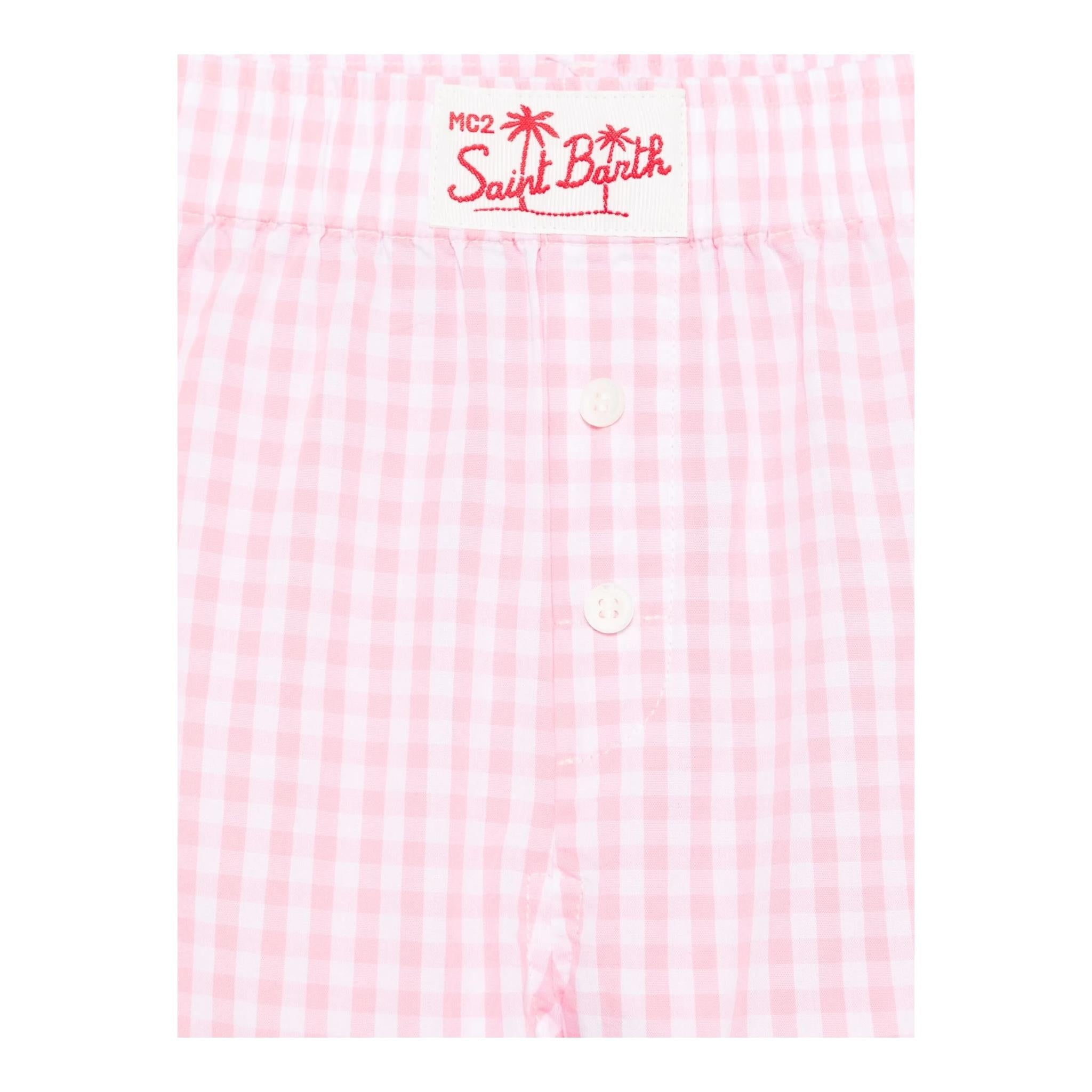 Saint Barth Short Fantasia Quadretti  per Bambina BXY0010366 ROSA SAINT BARTH 