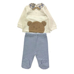 MARLU' completo 2pz shirt-ghettina bicolore Bianco/azzurro per Neonato IC6151 BIANCO/AZZURRO MARLU' 