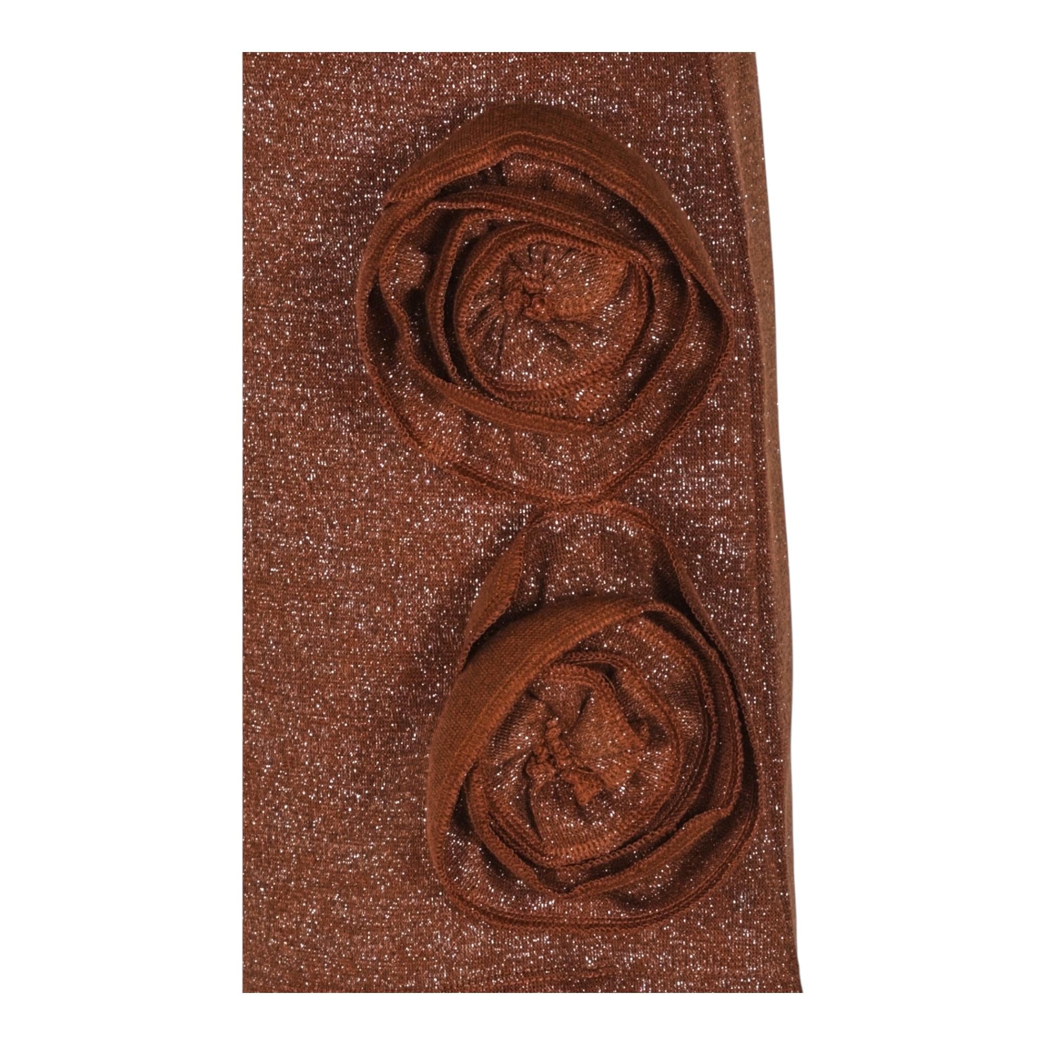 FUN & FUN gonna tinta unita lurex con rose Marrone per Bambina FCJSK00970 MARRONE FUN & FUN 