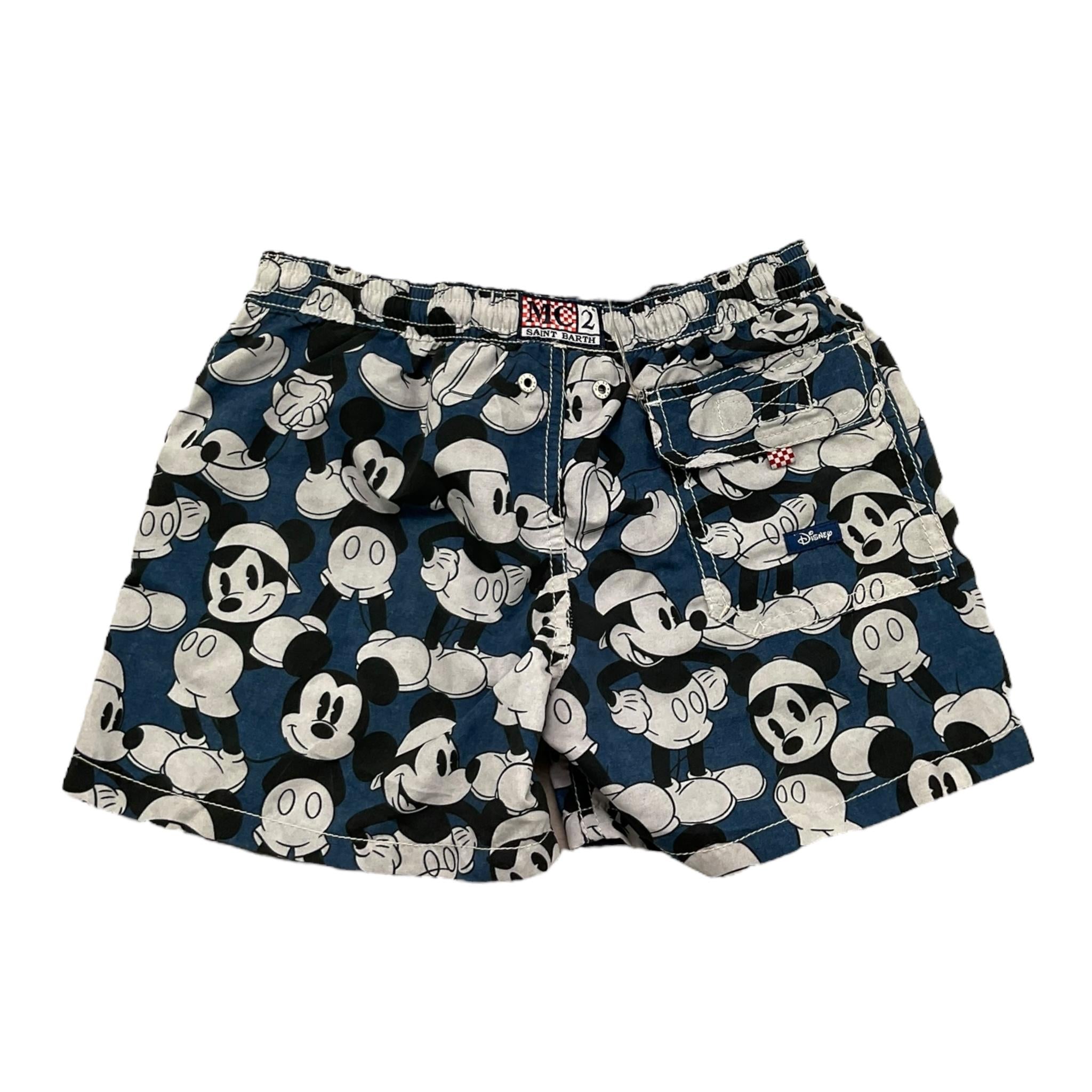 Saint Barth Costume Tinta Unita con Stampe Topolino per Bambino DISNEY BLU SAINT BARTH 