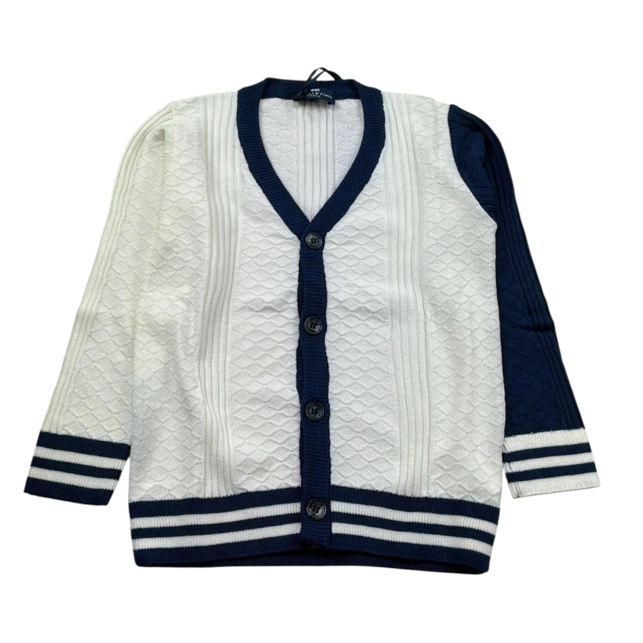 Manuel & Frank Cardigan Tinta Unita con Profili In Contrasto per Bambino MF4343B BIANCO MANUEL & FRANK 