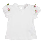 Monnalisa T-Shirt Girocollo Tinta Unita con Applicazioni per Bambina 31E604X BIANCO MONNALISA 
