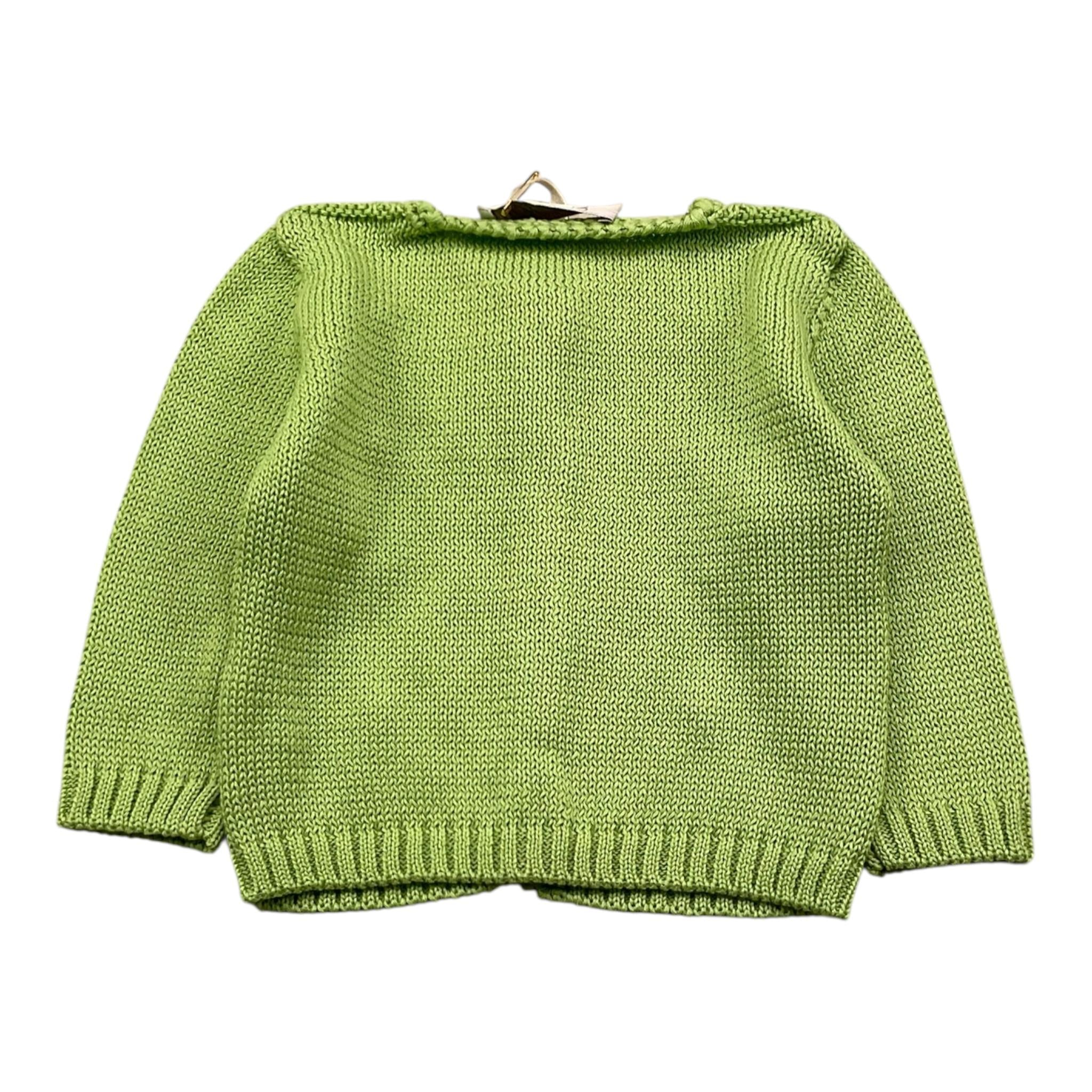 Gughelino Cardigan Tinta Unita con Ricami per Neonata 5040 VERDE GUGHELINO 