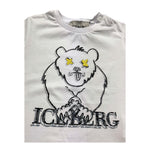 Iceberg T-Shirt Girocollo Tinta Unita con Stampe In Contrasto per Neonato TSICE5106B BIANCO ICEBERG 