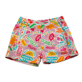 Mousse Short Tinta Unita con Fantasia per Bambina SKSF377 BIANCO MOUSSE 