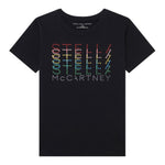 STELLA McCARTNEY t-shirt girocollo tinta unita con stampa Nero per Bambina TV8C81 NERO STELLA McCARTNEY 
