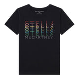 STELLA McCARTNEY t-shirt girocollo tinta unita con stampa Nero per Bambina TV8C81 NERO STELLA McCARTNEY 