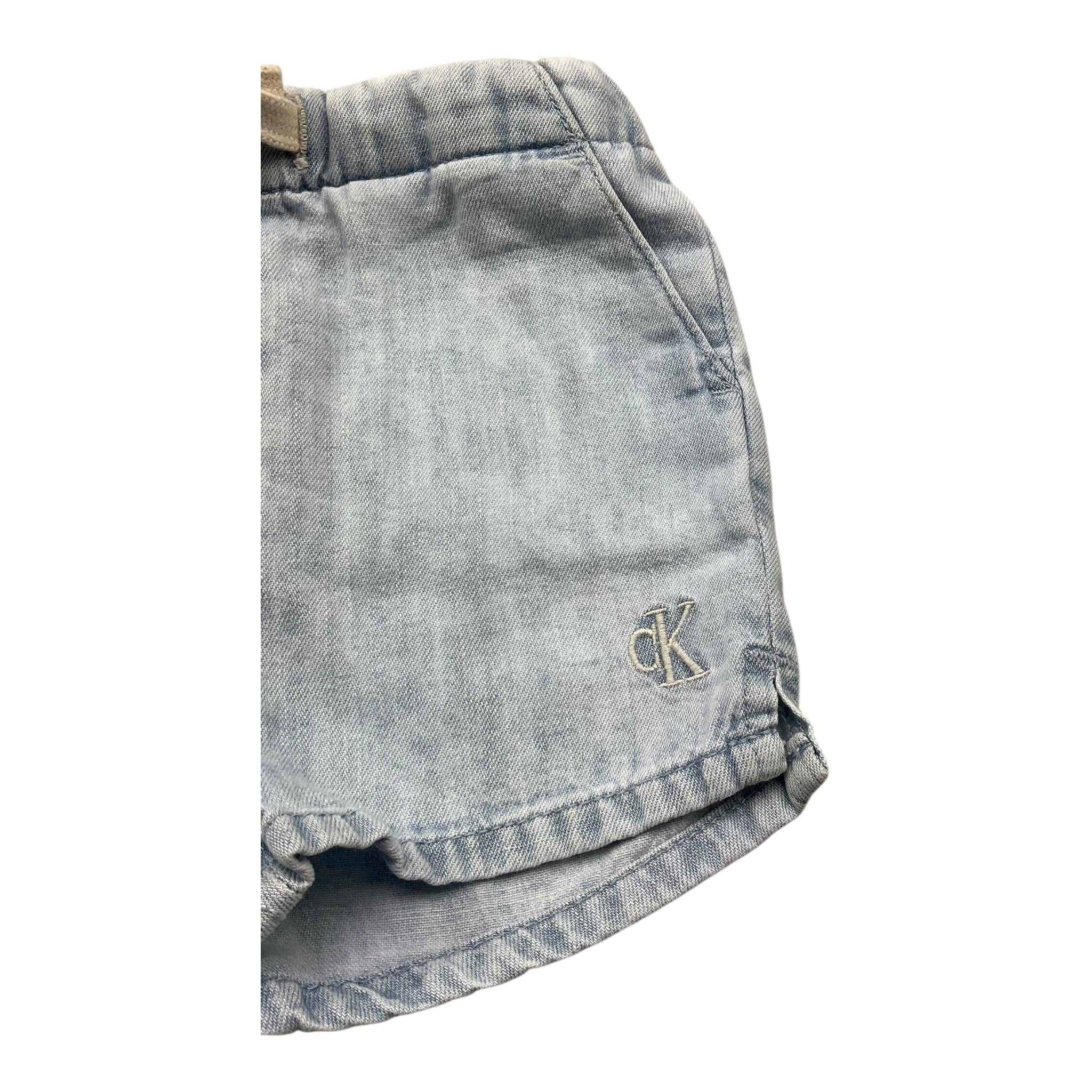 Calvin Klein Bermuda In Denim Tinta Unita con Elastico In Vita per Neonato N00303 AZZURRO CALVIN KLEIN 