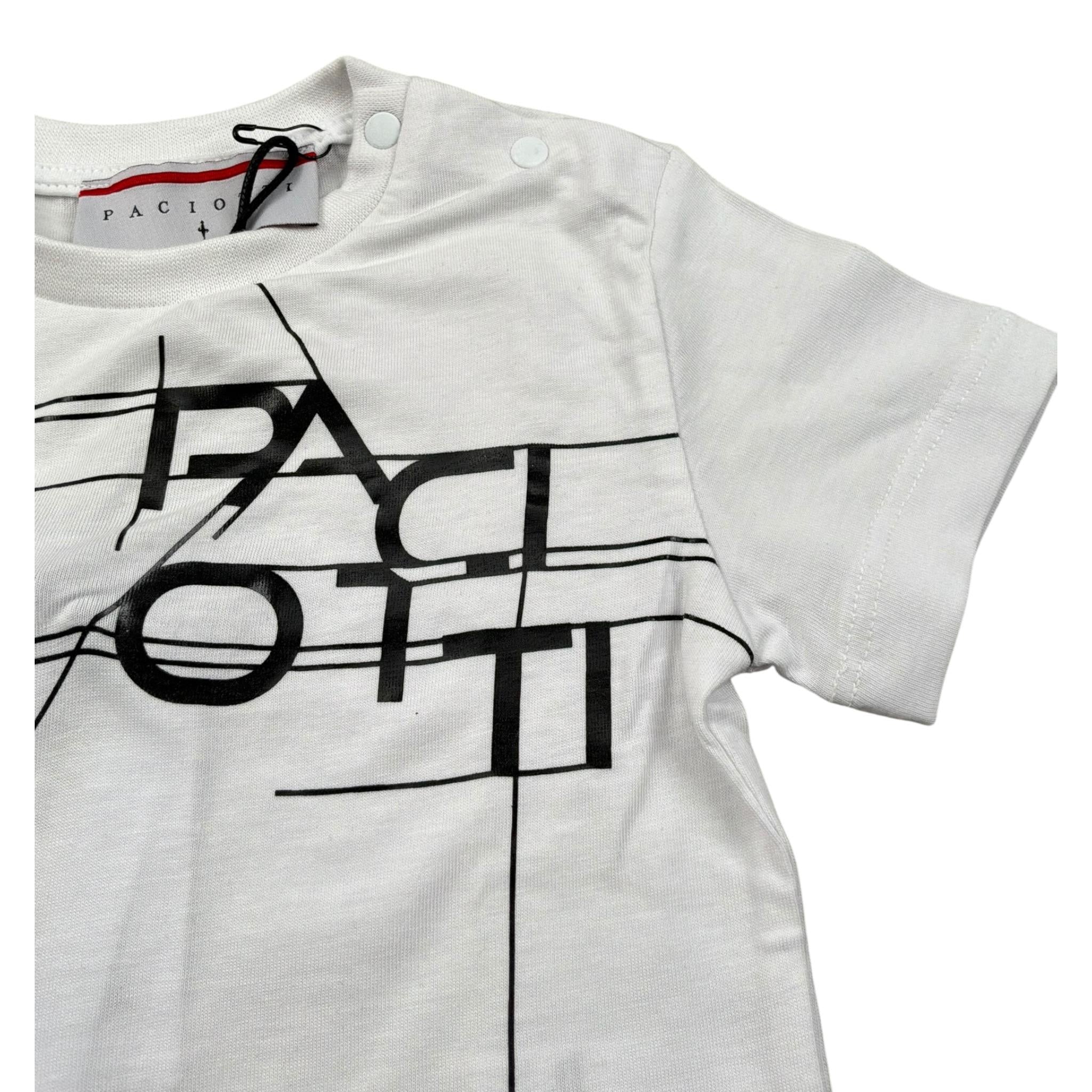 Cesare Paciotti T-Shirt Girocollo tinta unita con Stampa Bianco per Bambino TSP5165BXXX BIANCO CESARE PACIOTTI 
