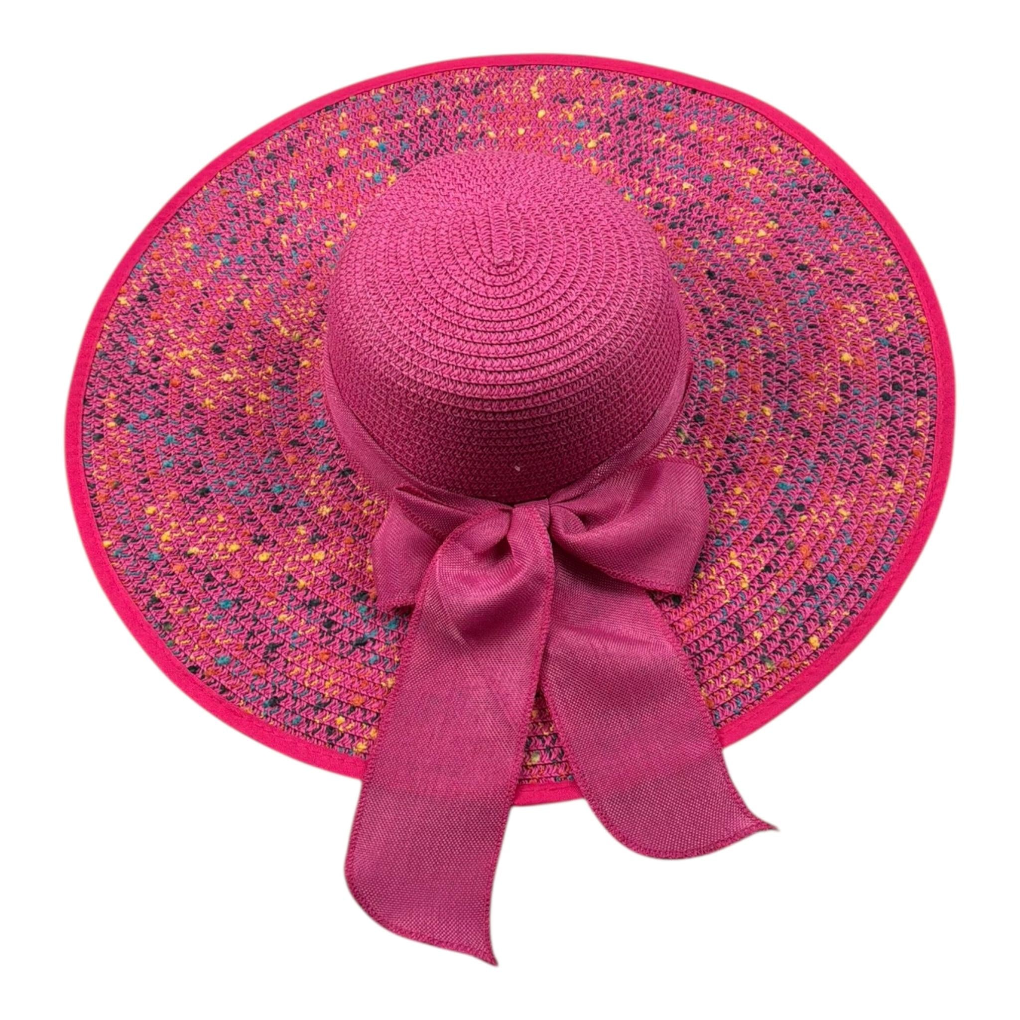 Fun & Fun Cappello In Paglia Tinta Unita con Fiocco per Bambina FNJAC12218 FUXIA FUN & FUN 