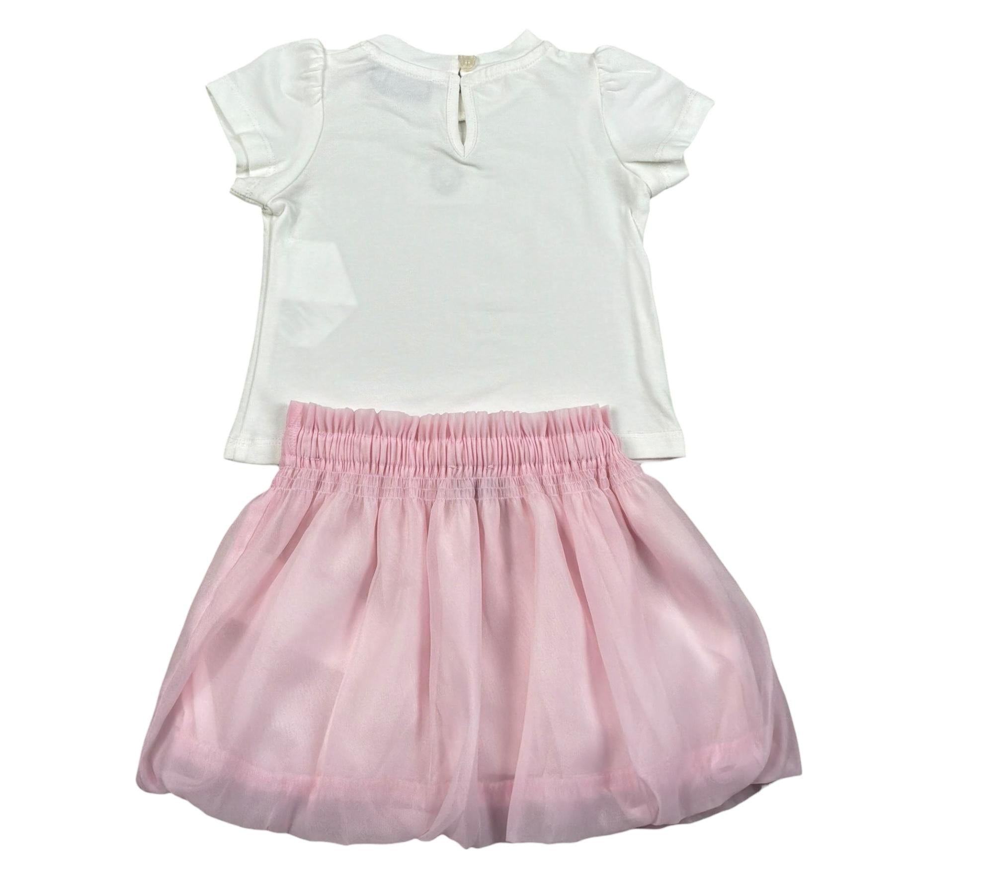 Moschino Completo 2 T-Shirt-Gonne per Neonata MDG01S BIANCO/ROSA MOSCHINO 