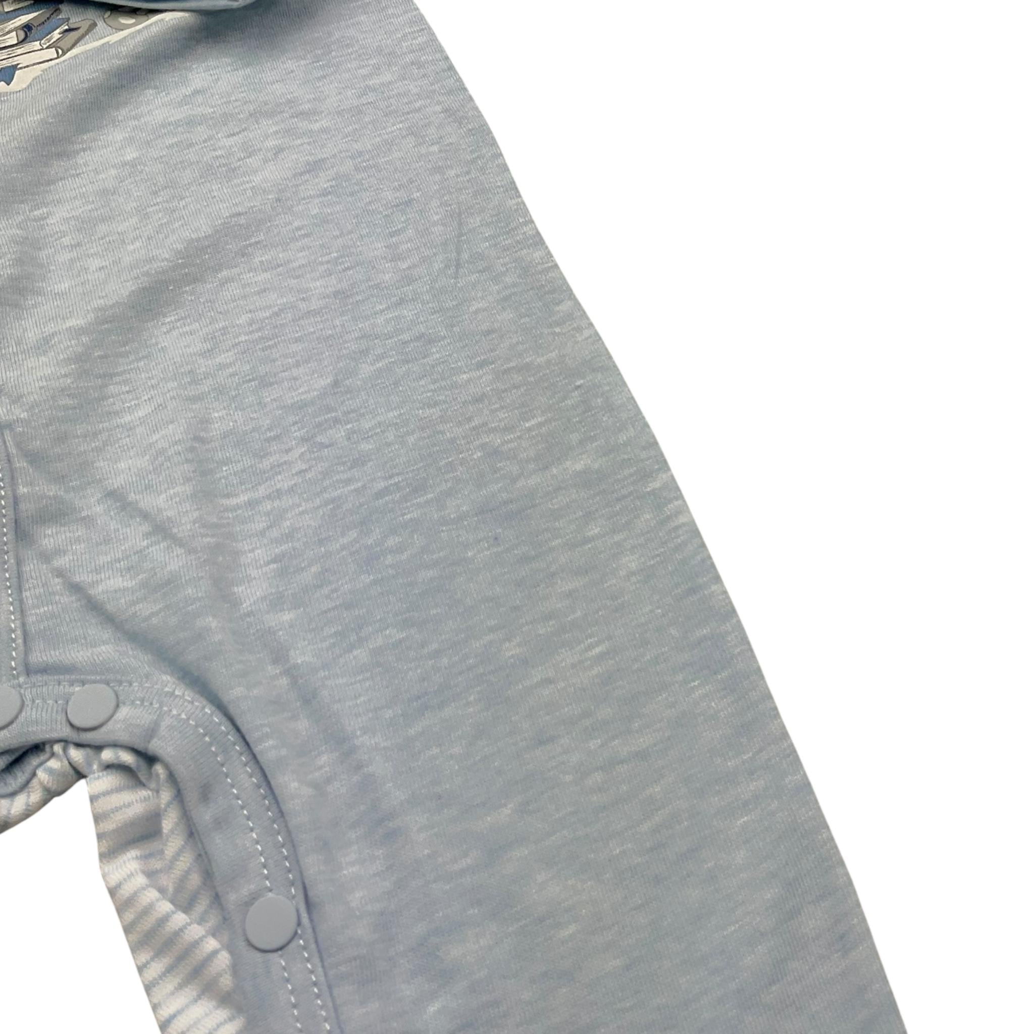 Picoti & Picota' Tutina Tinta Unita con Fantasia A Righe per Neonato PE1710224J12 AZZURRO PICOTI & PICOTA' 