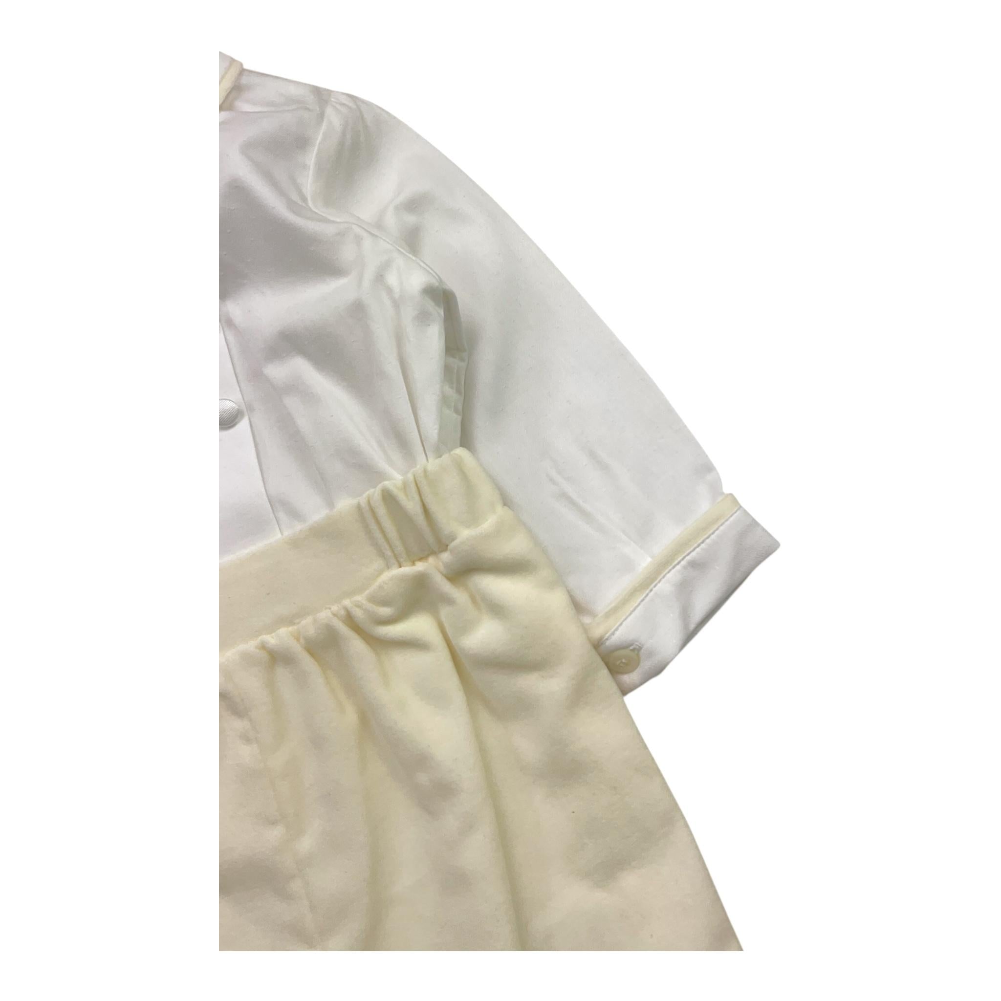 LA STUPENDERIA tutina bicolore con bottoni Bianco/beige per Neonato CBPG47V02 BIANCO/BEIGE LA STUPENDERIA 
