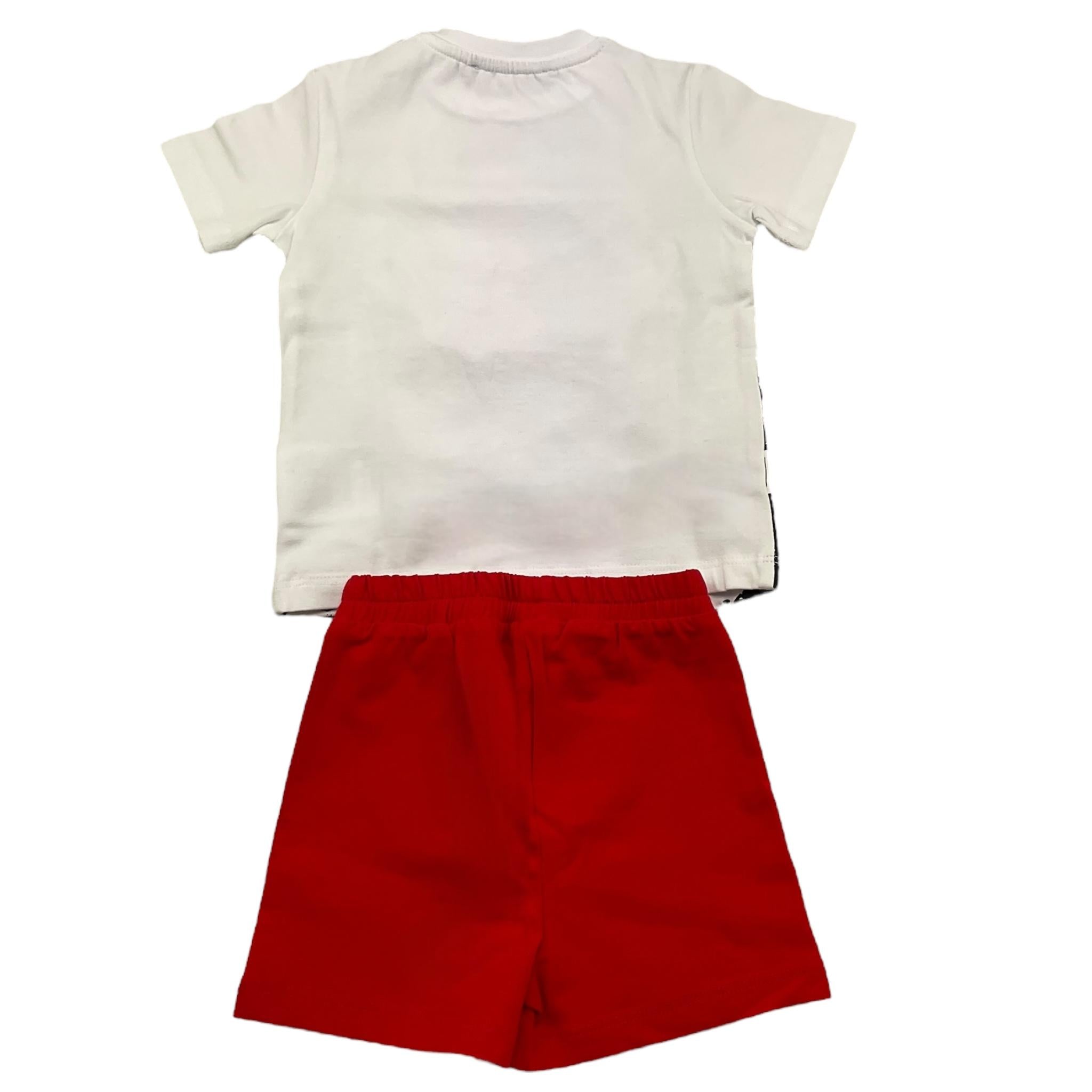 Iceberg Completo 2 Pezzi T-Shirt-Bermuda Bicolore per Neonato CCICE5103N BIANCO/ROSSO ICEBERG 