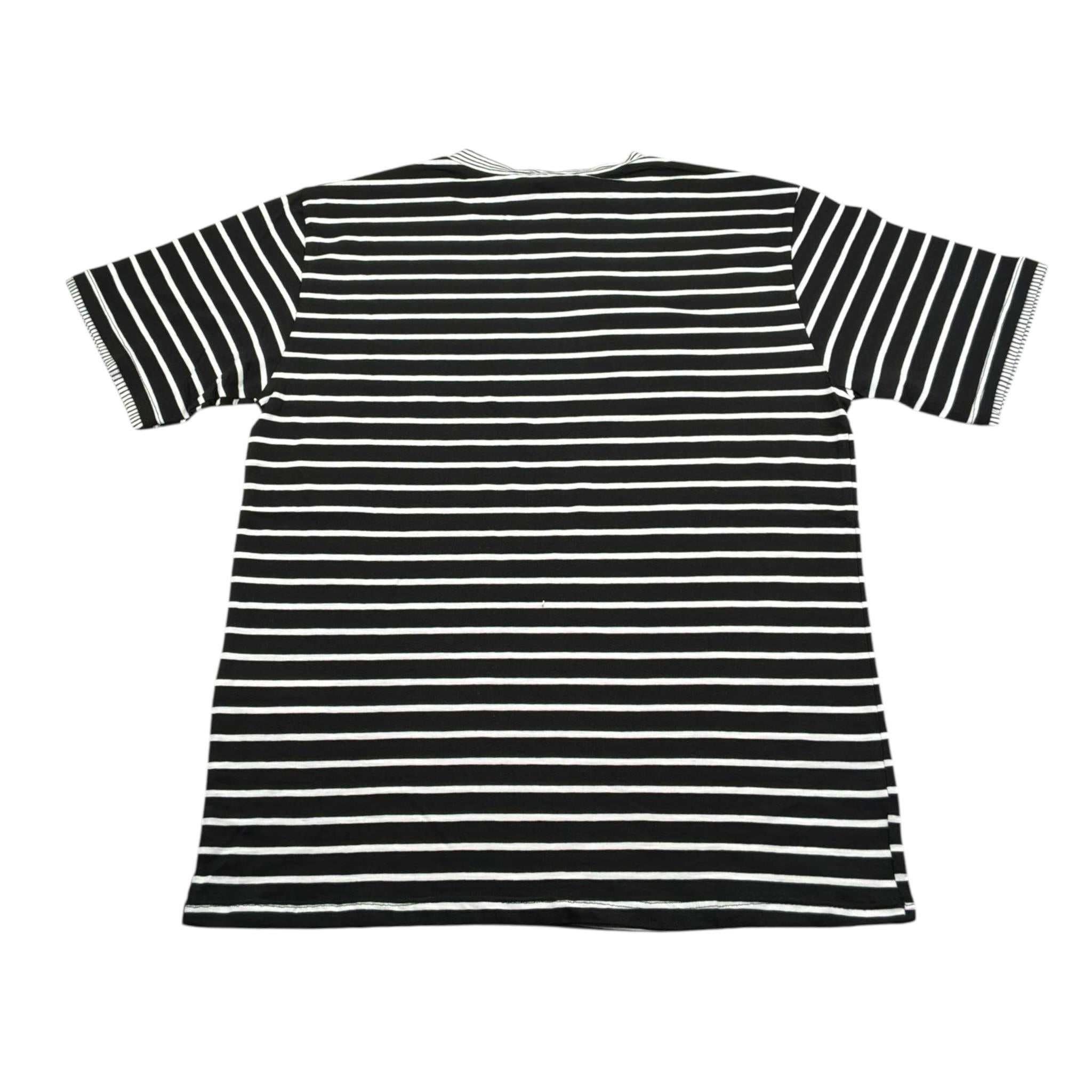 Paolo Pecora T-Shirt Girocollo tinta unita con Stampa A Righe Nero per Bambino P2668 NERO PAOLO PECORA 