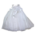 Isabel Couture Abito Tinta Unita con Tulle per Bambina IS43063 BIANCO ISABEL COUTURE 