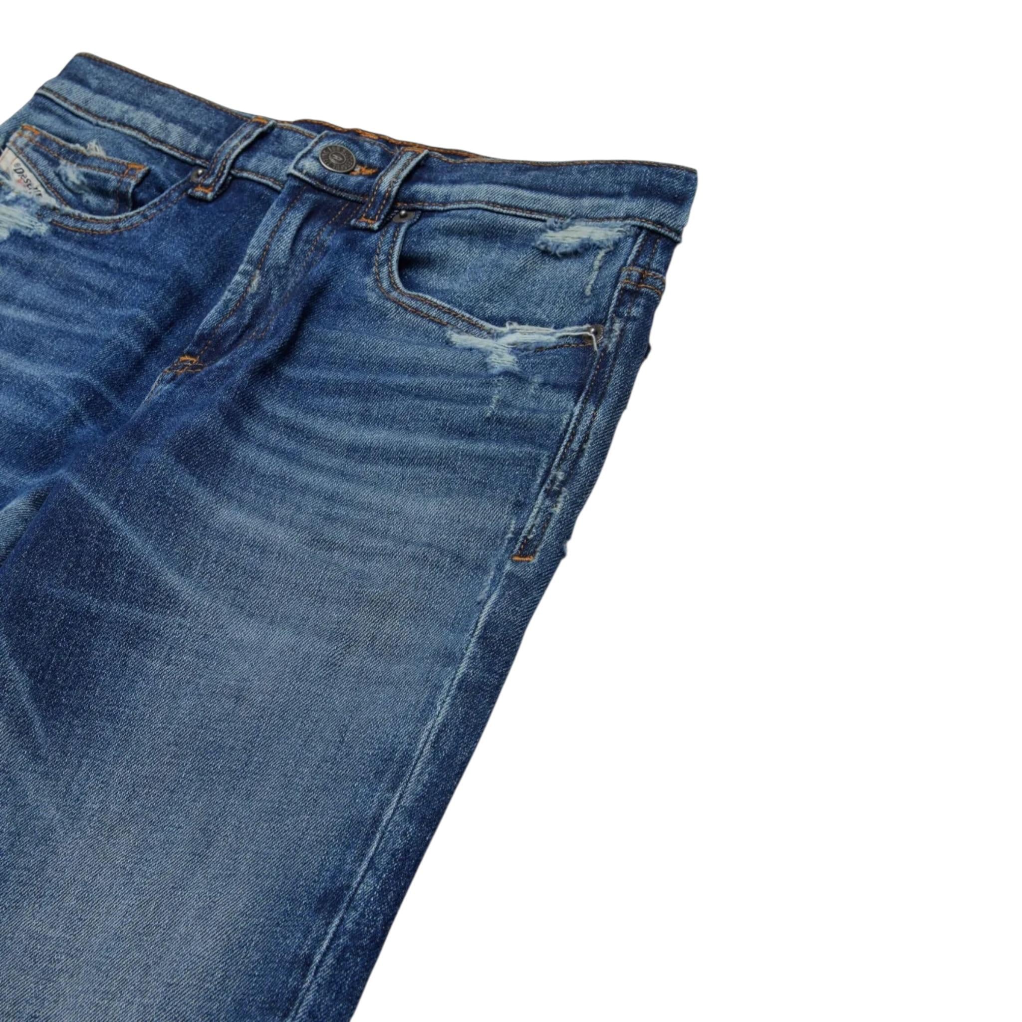 Diesel Jeans Tinta Unita Modello Palazzo per Bambina J01923XX BLU DIESEL 