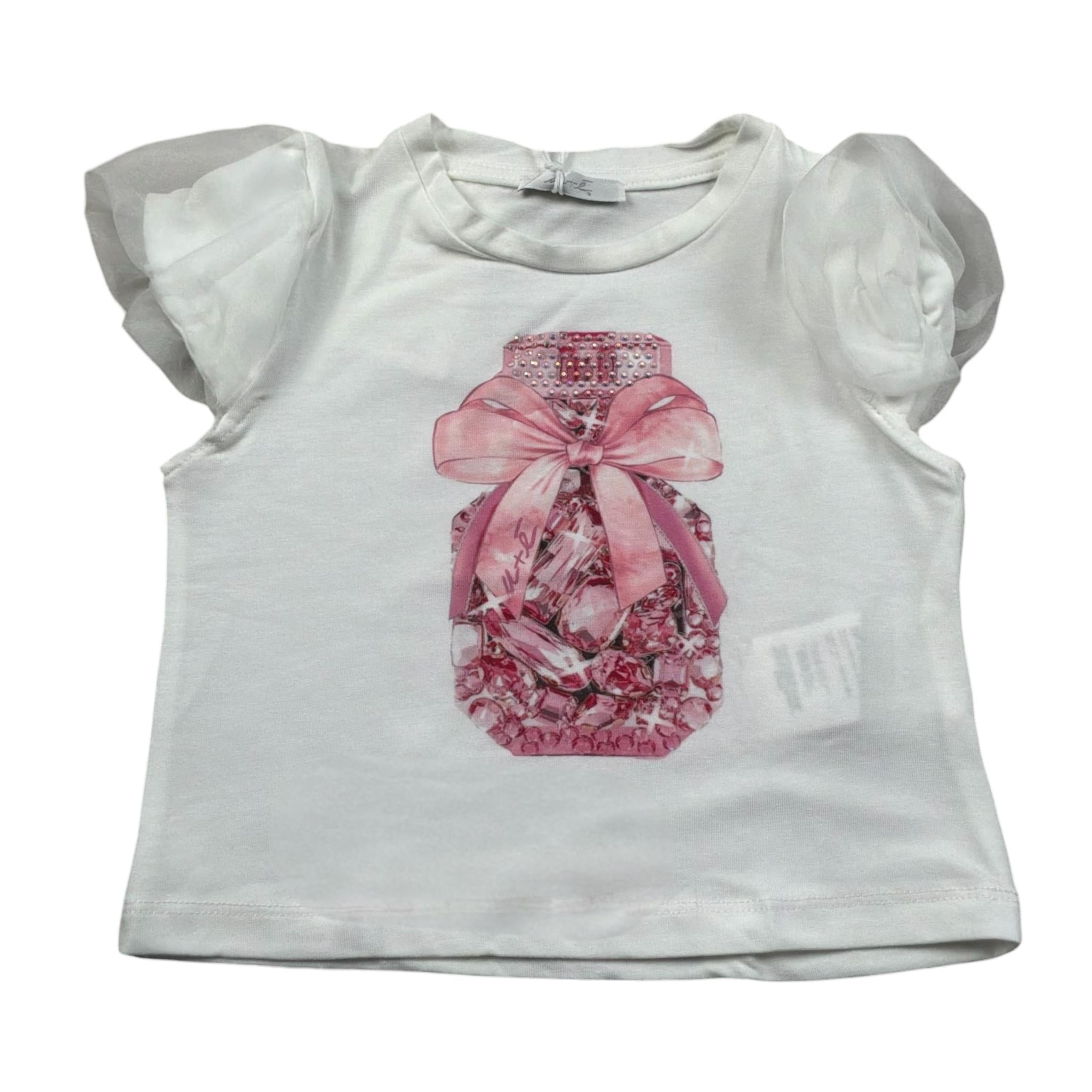 M+E' T-Shirt Girocollo tinta unita con Stampa Panna per Bambina UE1856XXX PANNA M+E' 