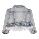 Monnalisa Giubbino In Denim Tinta Unita per Neonata 39E101 AZZURRO MONNALISA 