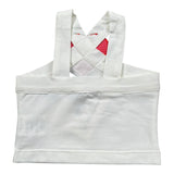 Piccola Ludo Top Tinta Unita con Applicazione per Bambina BS10WB001 BIANCO PICCOLA LUDO 