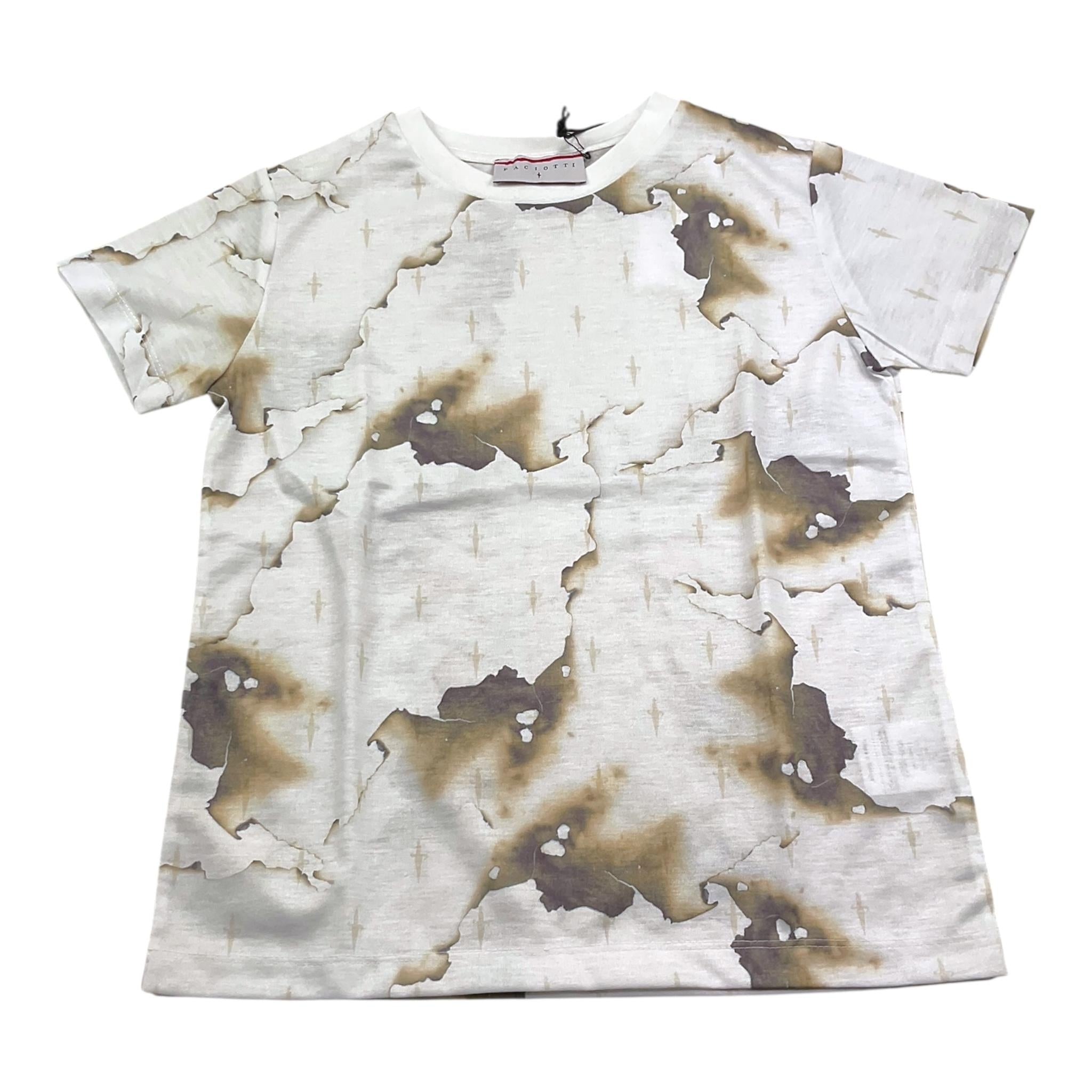 Cesare Paciotti T-Shirt Girocollo Tinta Unita con Stampa per Bambino TSP5156J BIANCO CESARE PACIOTTI 