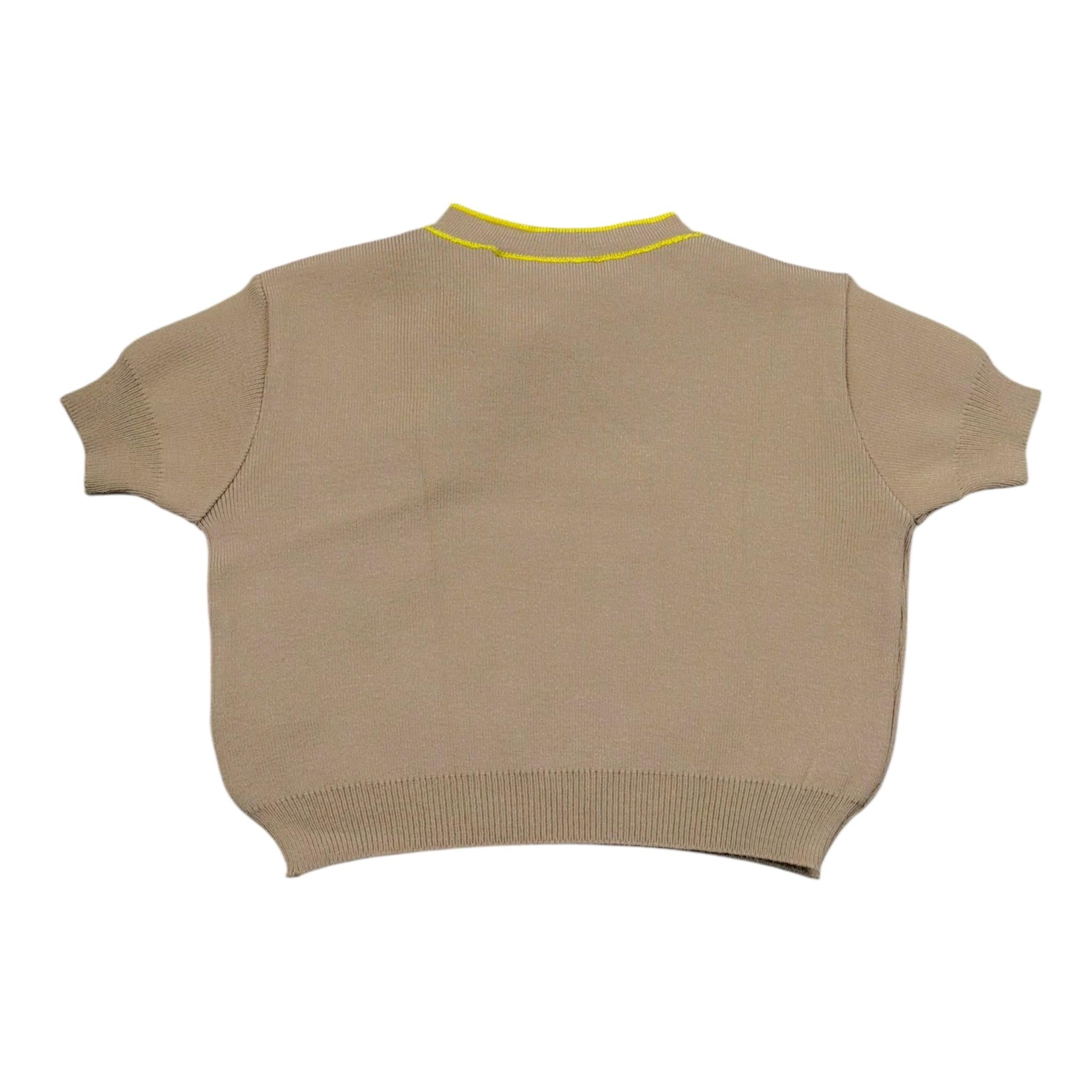 Elisabetta Franchi T-Shirt Tinta Unita con Stampa Logo per Bambina EFMA132 BEIGE ELISABETTA FRANCHI 