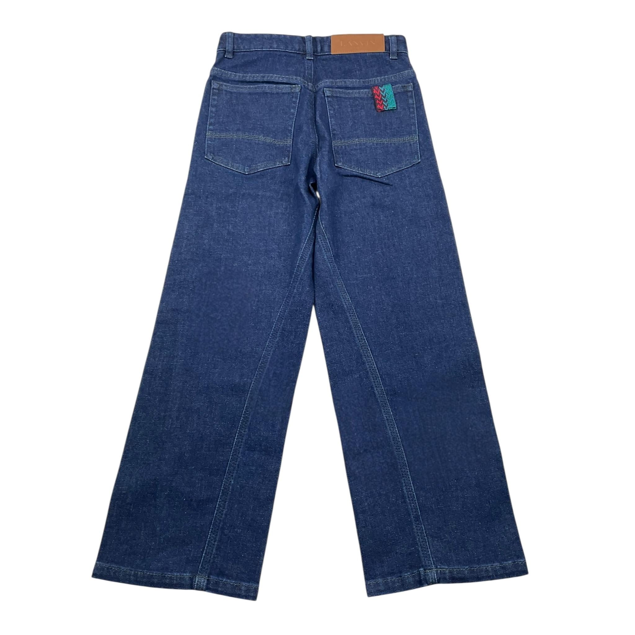 Lanvin Jeans Tinta Unita con Girovita Regolabile per Bambina N30132 BLU LANVIN 