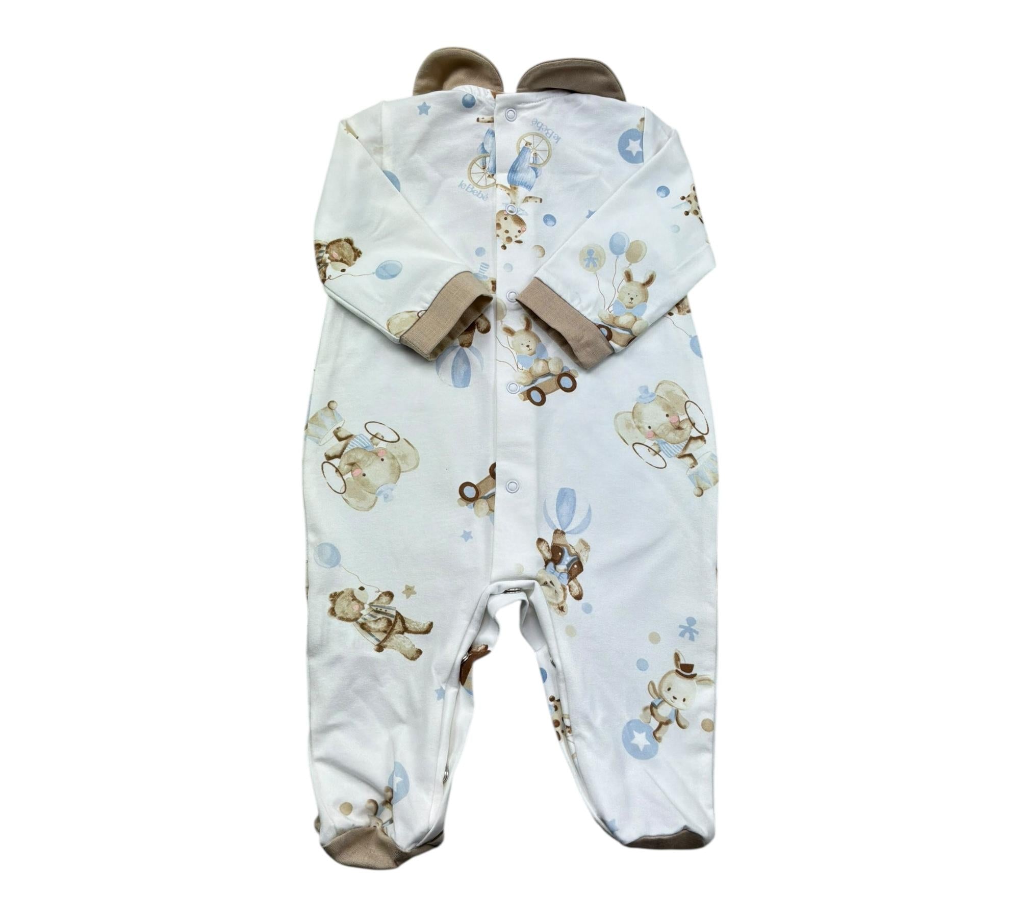 Le Bebe Tutina Manica Lunga Tinta Unita con Stampe per Neonato LBB5272 BIANCO LE BEBE 