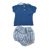 Juliana Completo 2 Pezzi T-Shirt In Maglia-Coulotte Blu per Neonato 25086 BLU JULIANA 