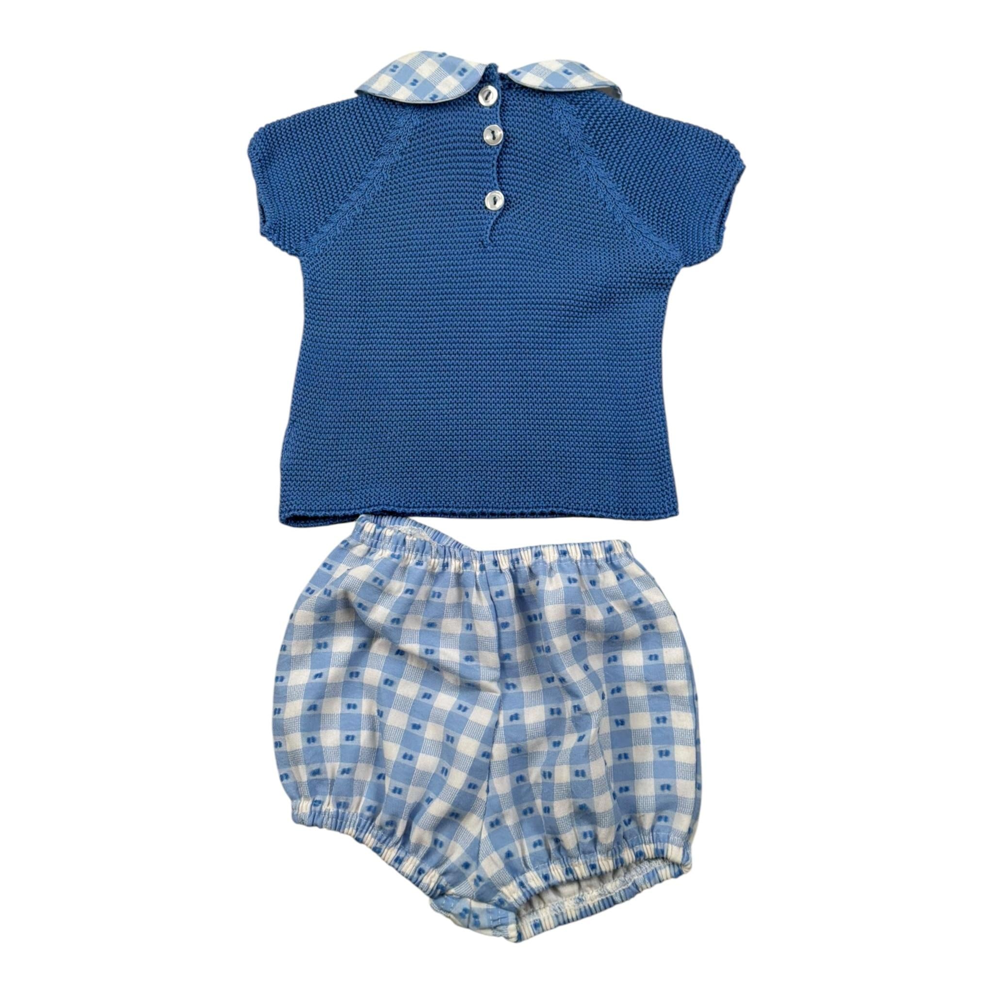 Juliana Completo 2 Pezzi T-Shirt In Maglia-Coulotte Blu per Neonato 25086 BLU JULIANA 