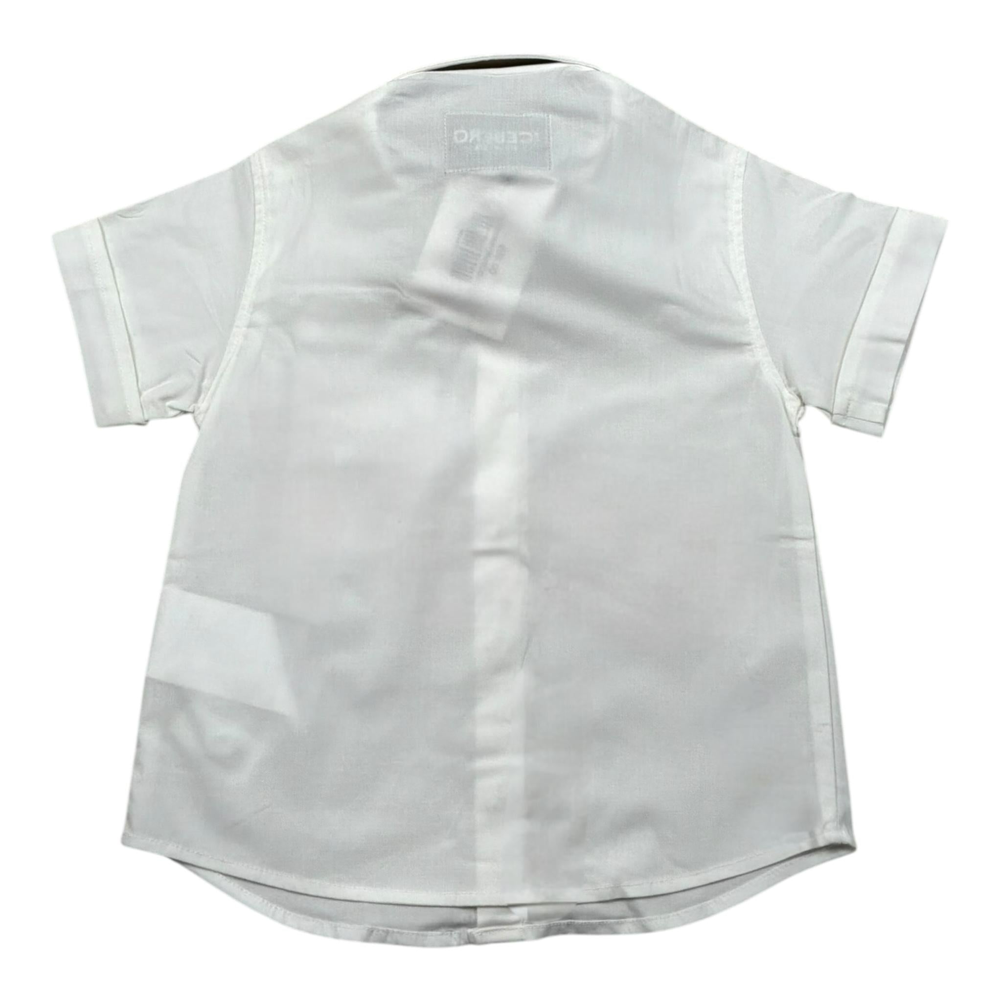 Iceberg Camicia Mezza Manica Tinta Unita per Neonato CMICE5108B BIANCO ICEBERG 